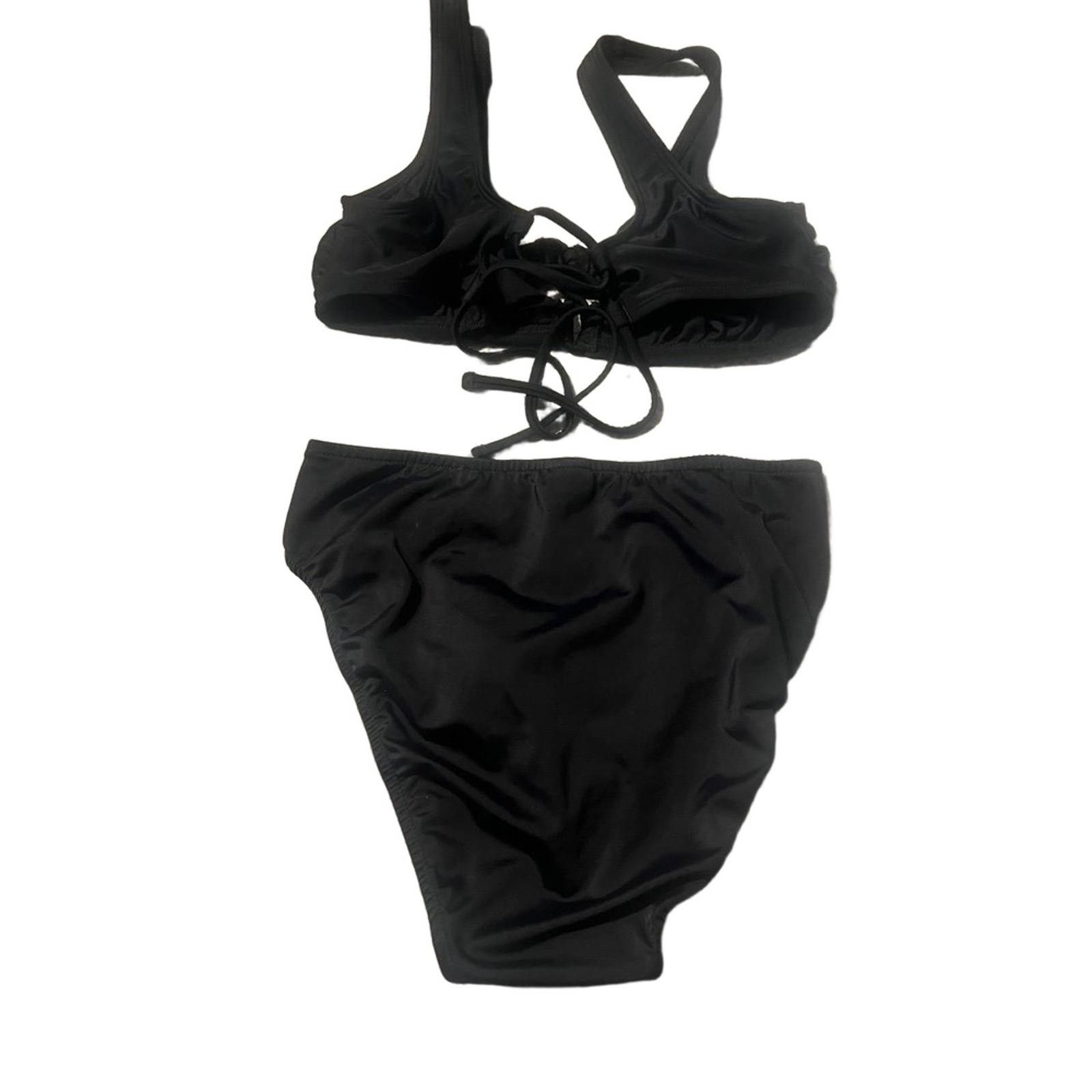 Venus VENUS Bikini Set 8 Black High Waisted O Front Chic Swimwear Size ONE SIZE - 6 Thumbnail