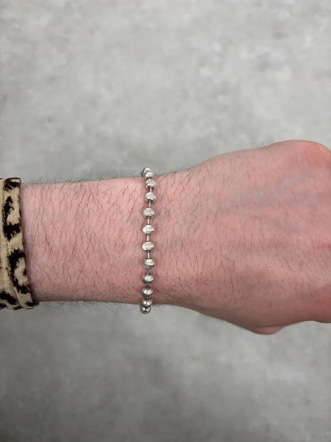 Gucci 2000s Gucci Silver Textured Beaded Bracelet Size ONE SIZE - 4 Thumbnail