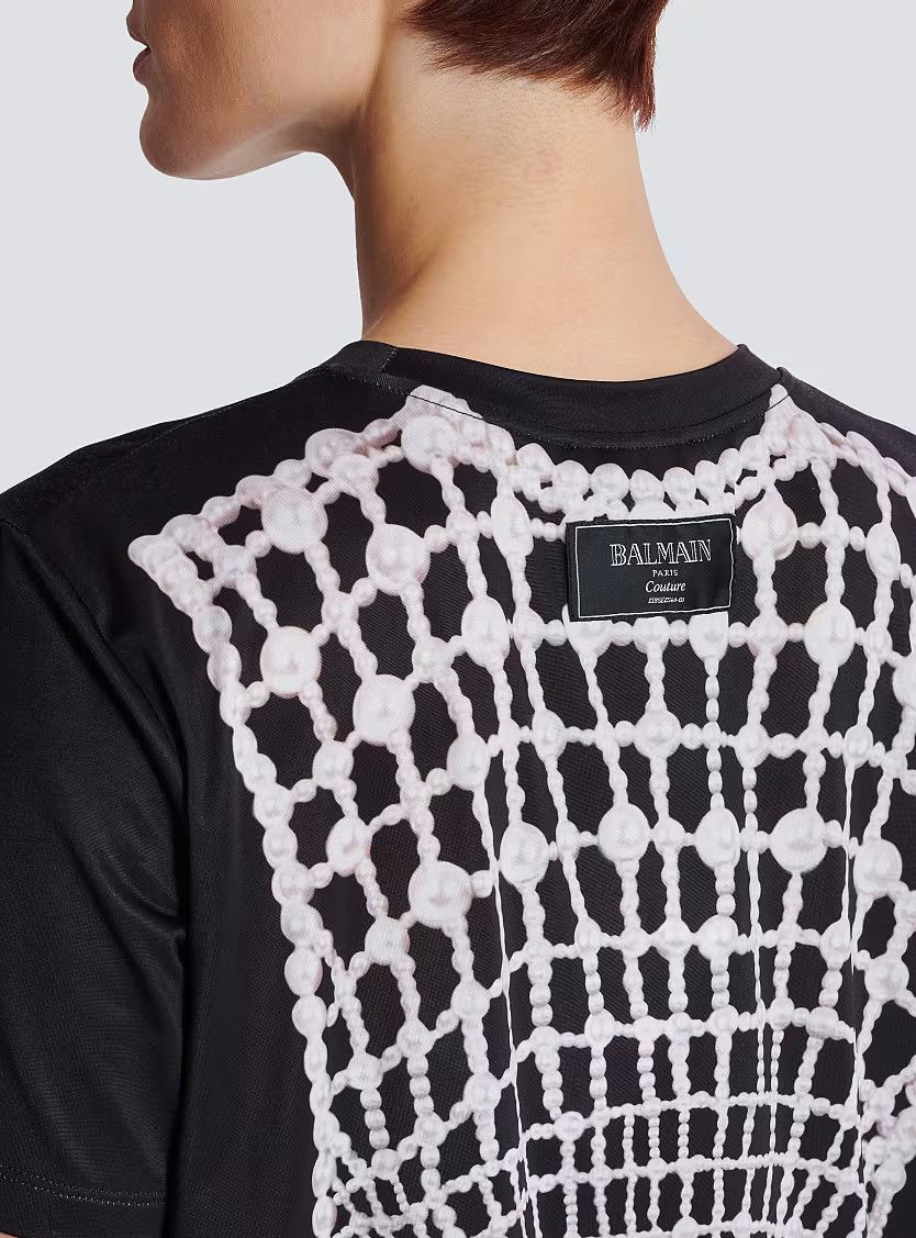 Balmain o1s1wg111225 Trompe l'oeil-Print T-Shirt in Black Size S / US 4 / IT 40 - 7 Thumbnail