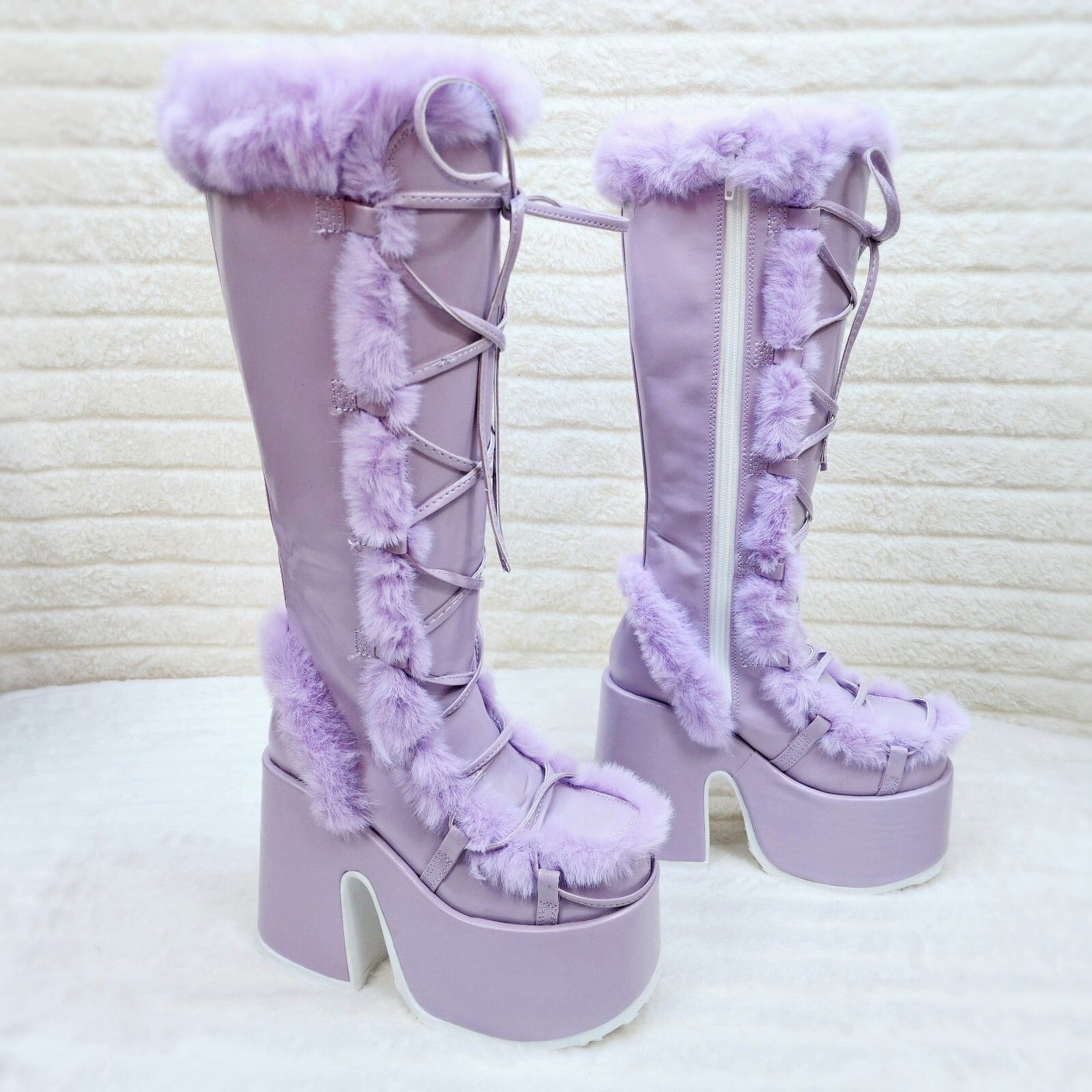 Demonia Cult DEMONIA Camel 311 Stacked Pastel Purple Lilac Platform Goth Size US 11 / IT 41 - 1 Thumbnail