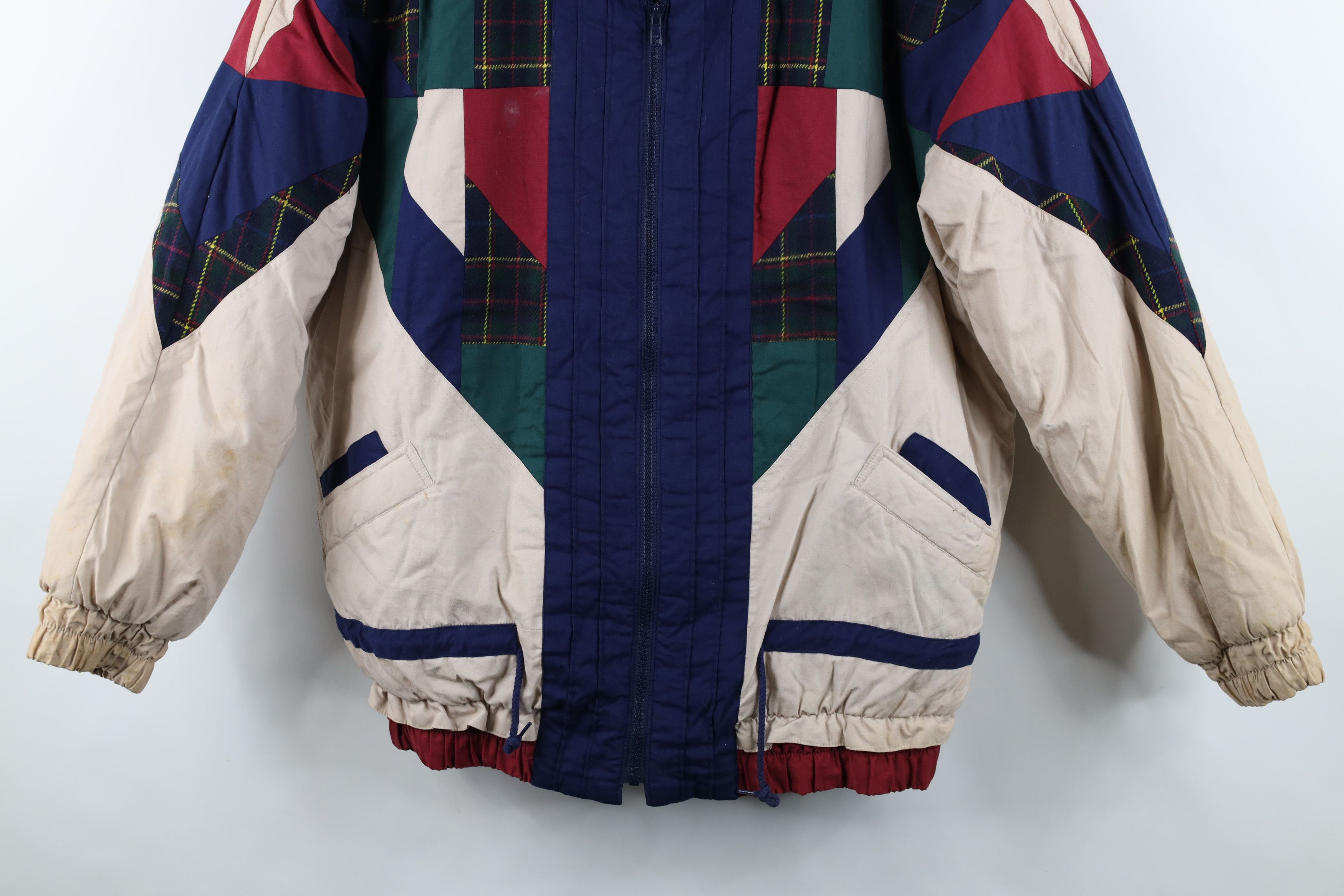 Vintage Vintage 90s Streetwear Patchwork Full Zip Puffer Jacket Size US L / EU 52-54 / 3 - 3 Thumbnail