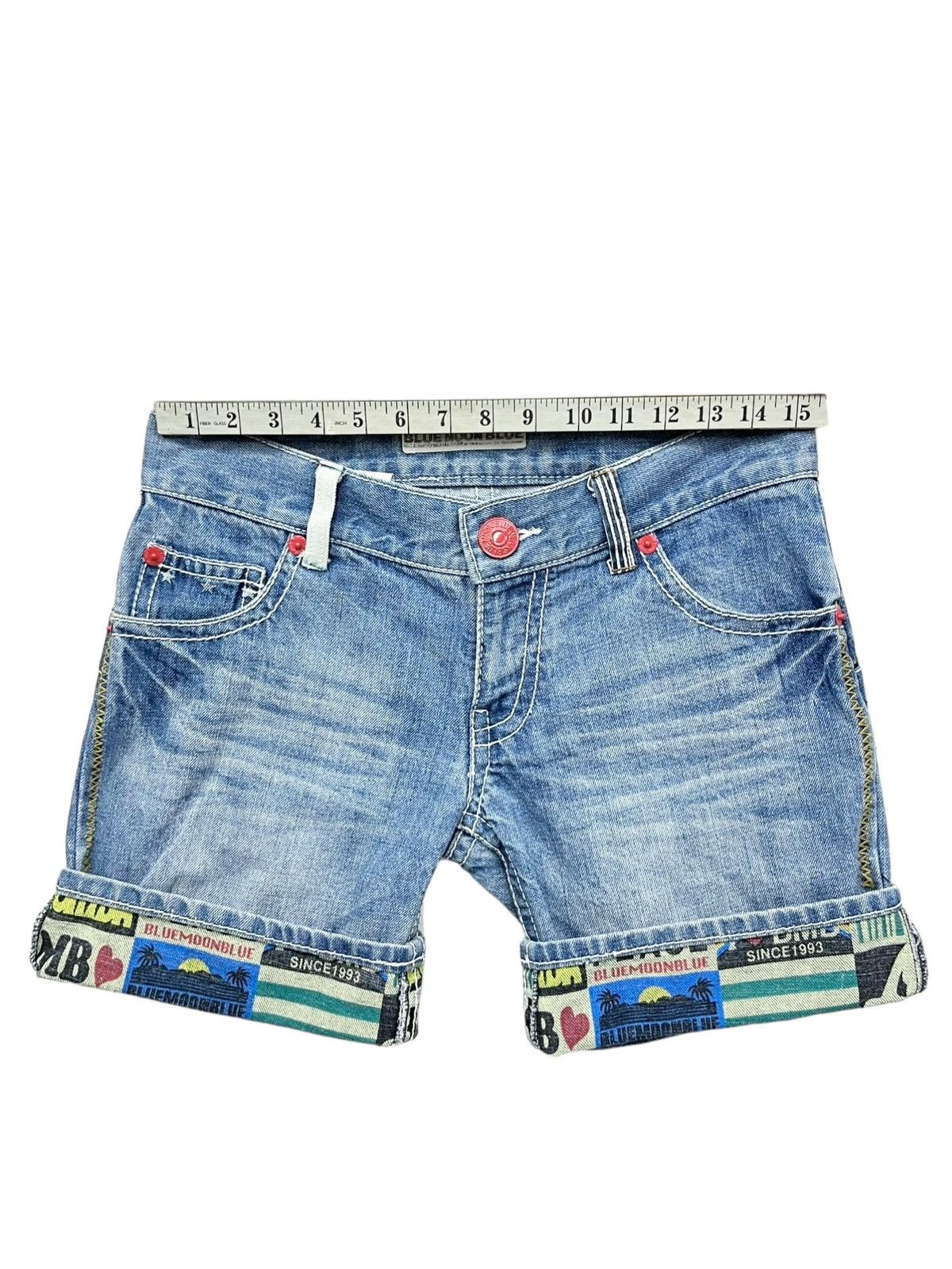 Moon Boot BLUEMOONBLUE Art Big Print Back Slanted Double Waist Summer Size 30" / US 8 / IT 44 - 15 Thumbnail