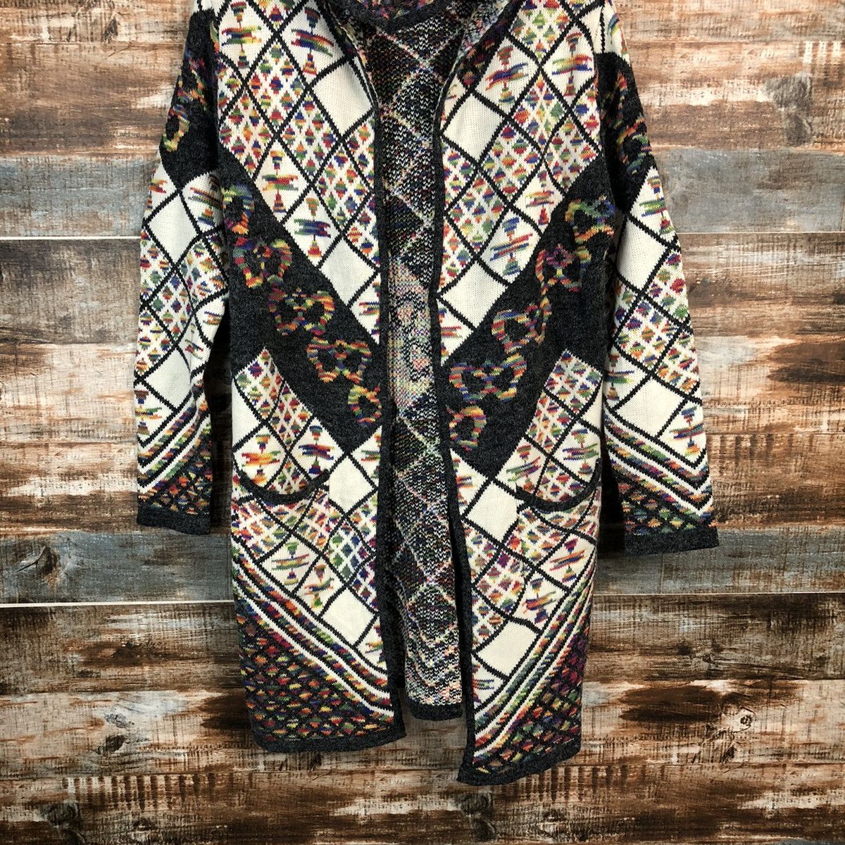 Japanese Brand Fashion Messange Grey Hoodie Knitwear long cardigan#A1727 Size US M / EU 48-50 / 2 - 3 Thumbnail