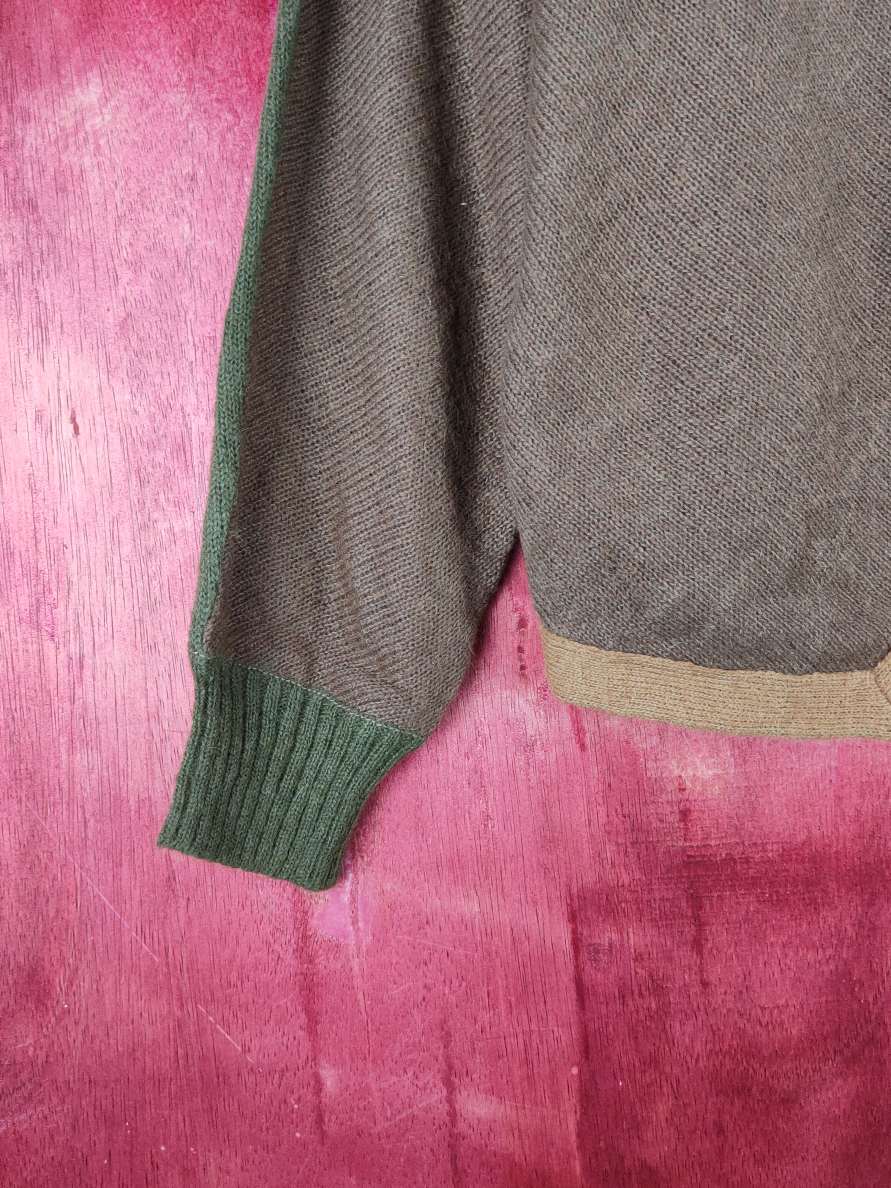 Vintage Les Sportique Green Brown Knitwear Sweatshirts #S2382 Size M / US 6-8 / IT 42-44 - 4 Thumbnail