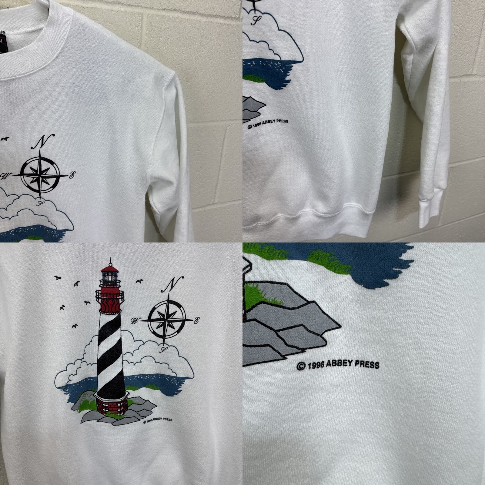 Vintage VINTAGE Lighthouse Crewneck Sweatshirt USA Adult Large Compass Abbey Press 1996 Size US L / EU 52-54 / 3 - 8 Thumbnail