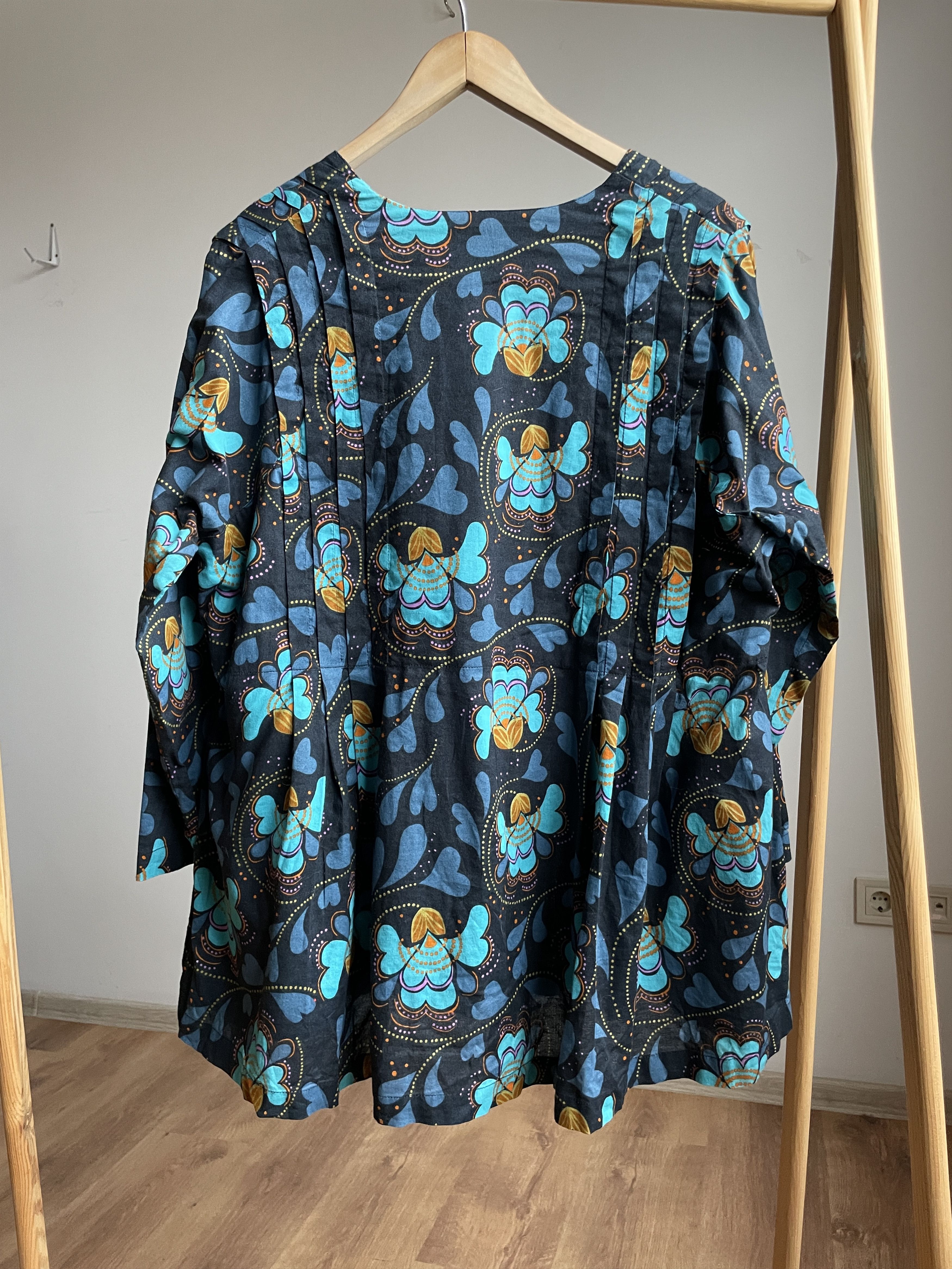 Gudrun Sjoden Gudrun Sjoden Pleated Floral Cotton Tunic Dress Size XL Size XL / US 12-14 / IT 48-50 - 2 Thumbnail