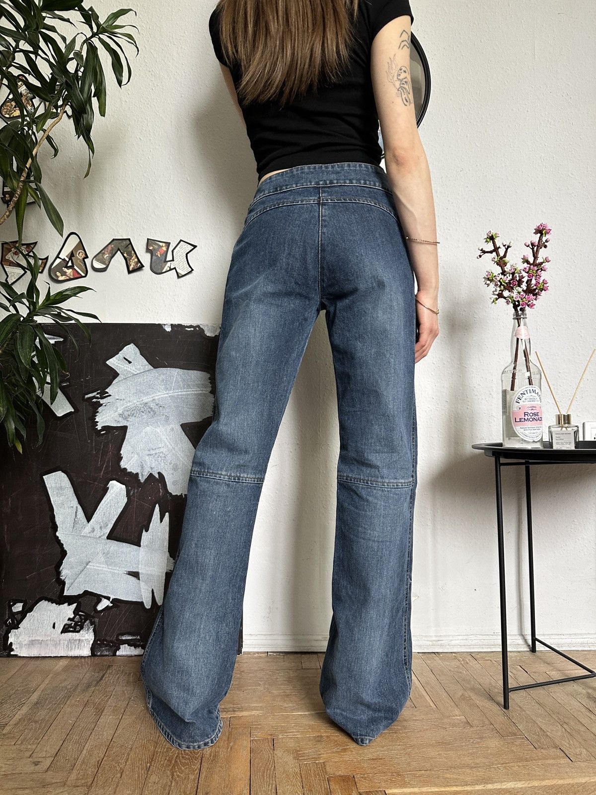 Vintage Vintage Flared Y2K 00’s Distressed Bootcut Jeans Size 24" / US 00 / IT 34 - 7 Thumbnail