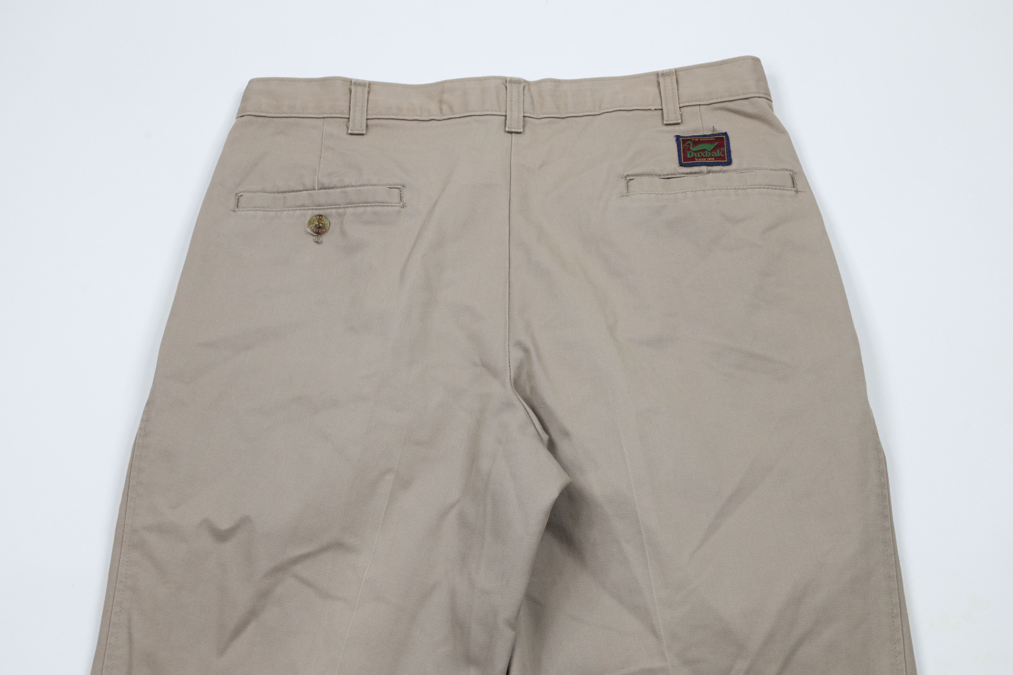 Vintage Vintage 90s Duxbak Straight Leg Chino Pants Beige Cotton Size US 32 / EU 48 - 9 Thumbnail