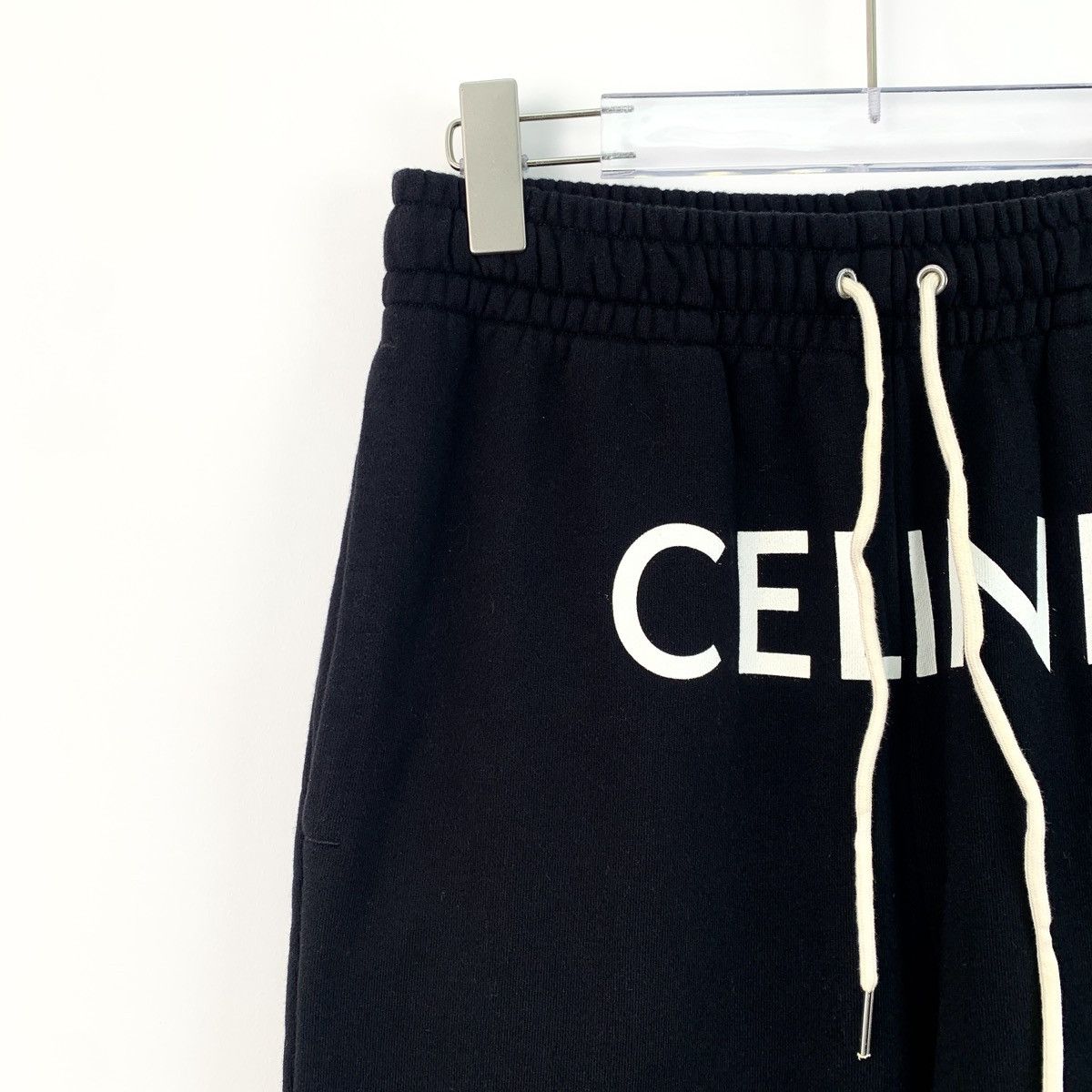 Celine Celine Black Logo Letter Printed Casual Sweatpants K26WX Size US 34 / EU 50 - 3 Thumbnail