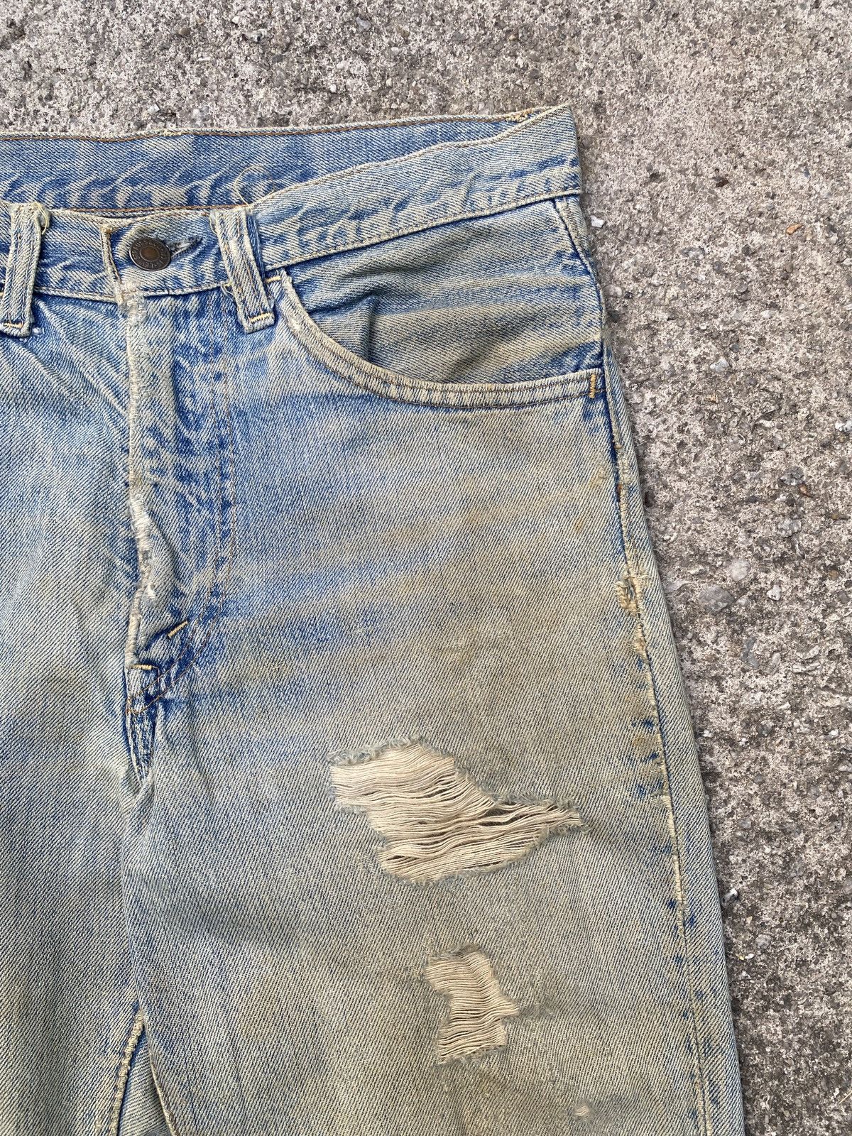 Vintage 60s Levis Orange Tab Capital E Distressed Flare Denim Size US 28 / EU 44 - 11 Thumbnail