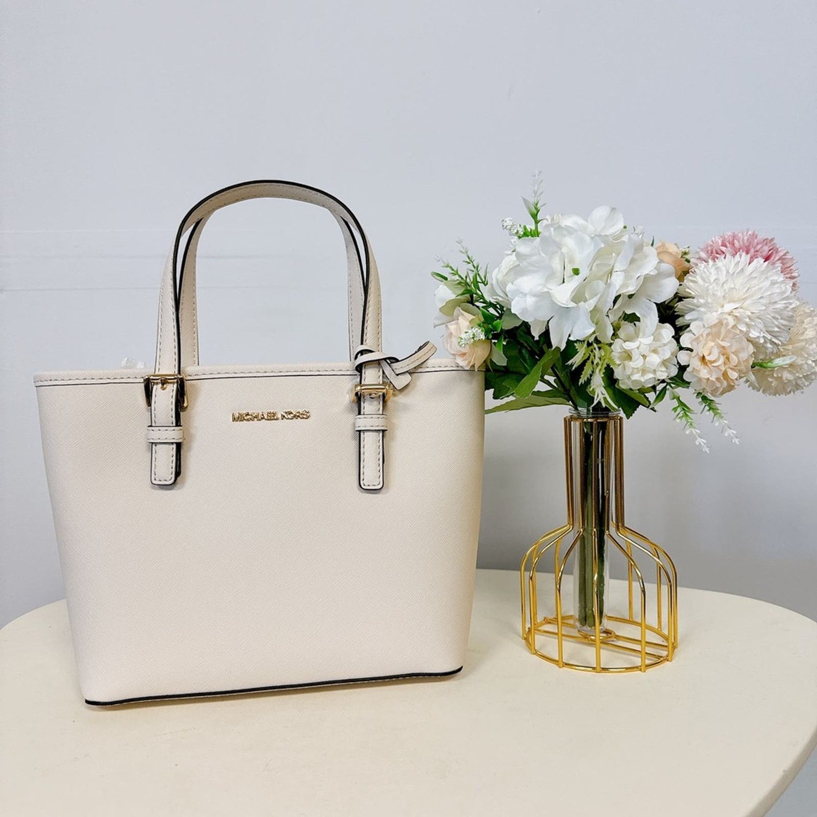 Michael Kors Michael Kors 35T9GTVT0L Jet Set Travel XSmall Leather CREAM Size ONE SIZE - 2 Thumbnail