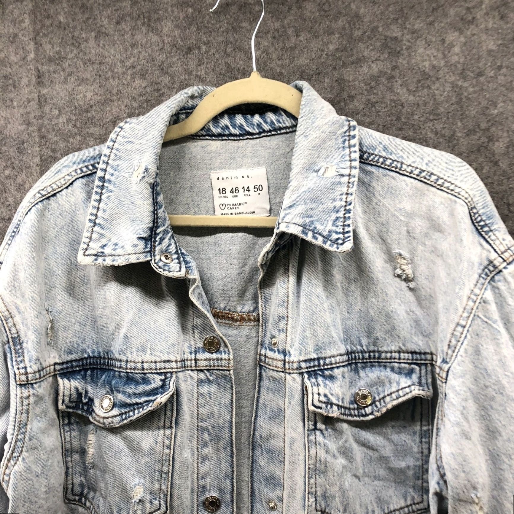 Primark VINTAGE Primark Denim Jacket Women's Oversized Jean Coat 14 Light Wash 90s Grunge Streetwear Size 36" / US 14 / IT 50 - 3 Thumbnail