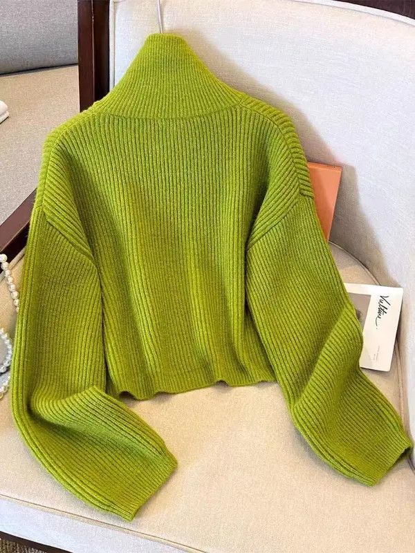 VIBE Retro green loose cardigan knitted sweater Size M / US 6-8 / IT 42-44 - 3 Thumbnail