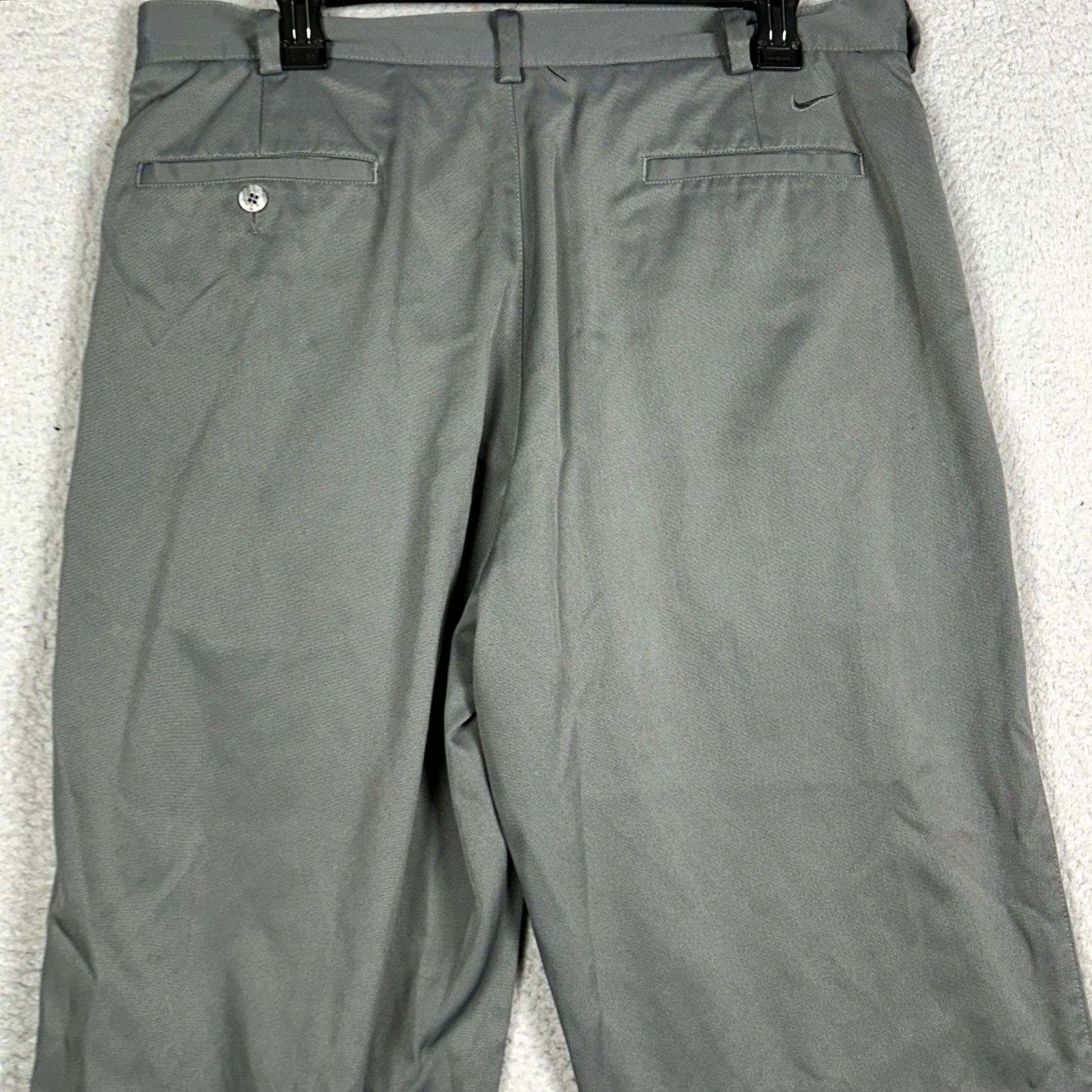 Nike Nike Golf Pants Mens 36X34 Gray Chino Pleated Straight Cuffed Zipper Button Swoosh Pockets Size US 36 / EU 52 - 3 Thumbnail