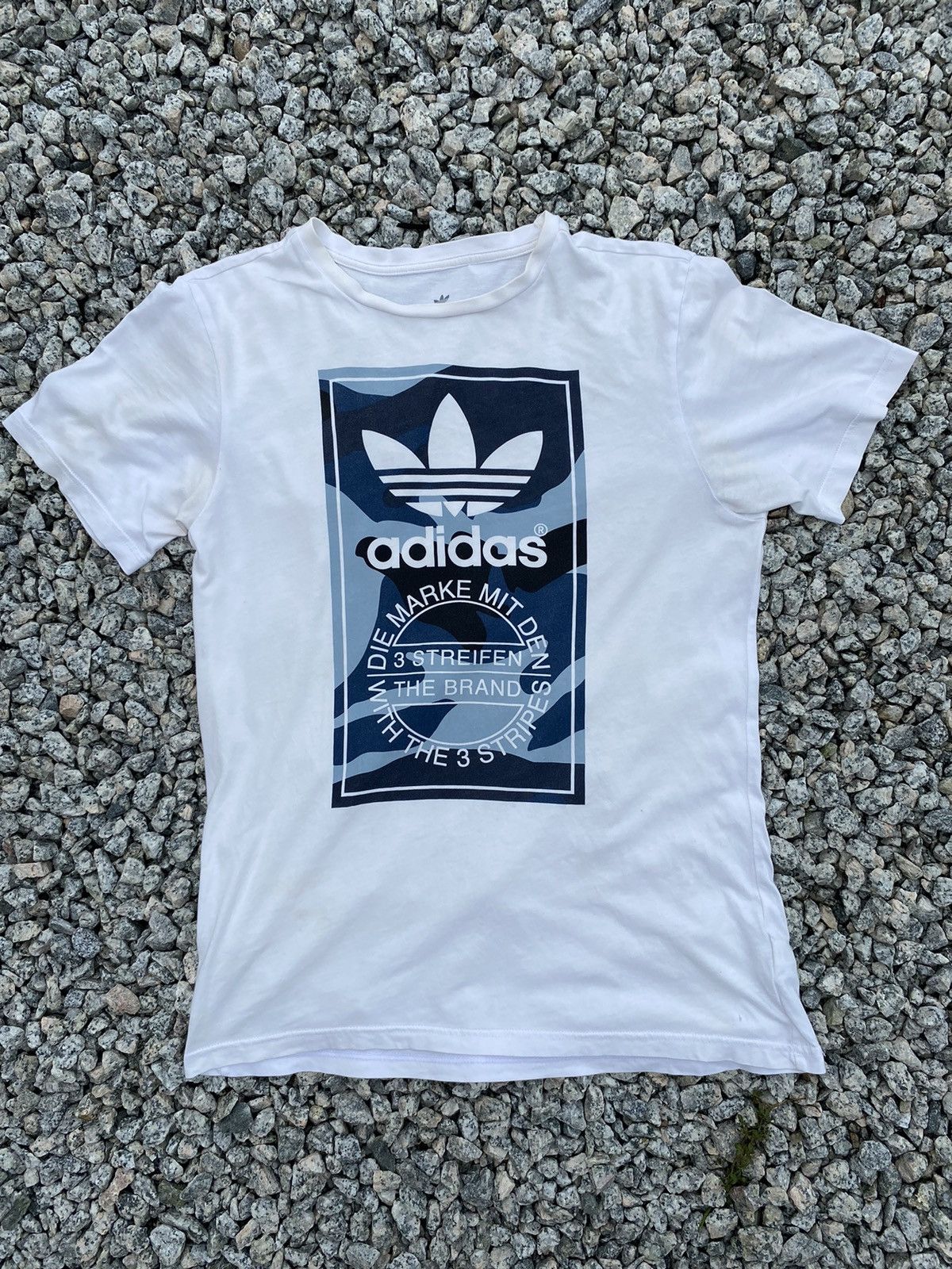 Adidas Box Logo Tees White Size M