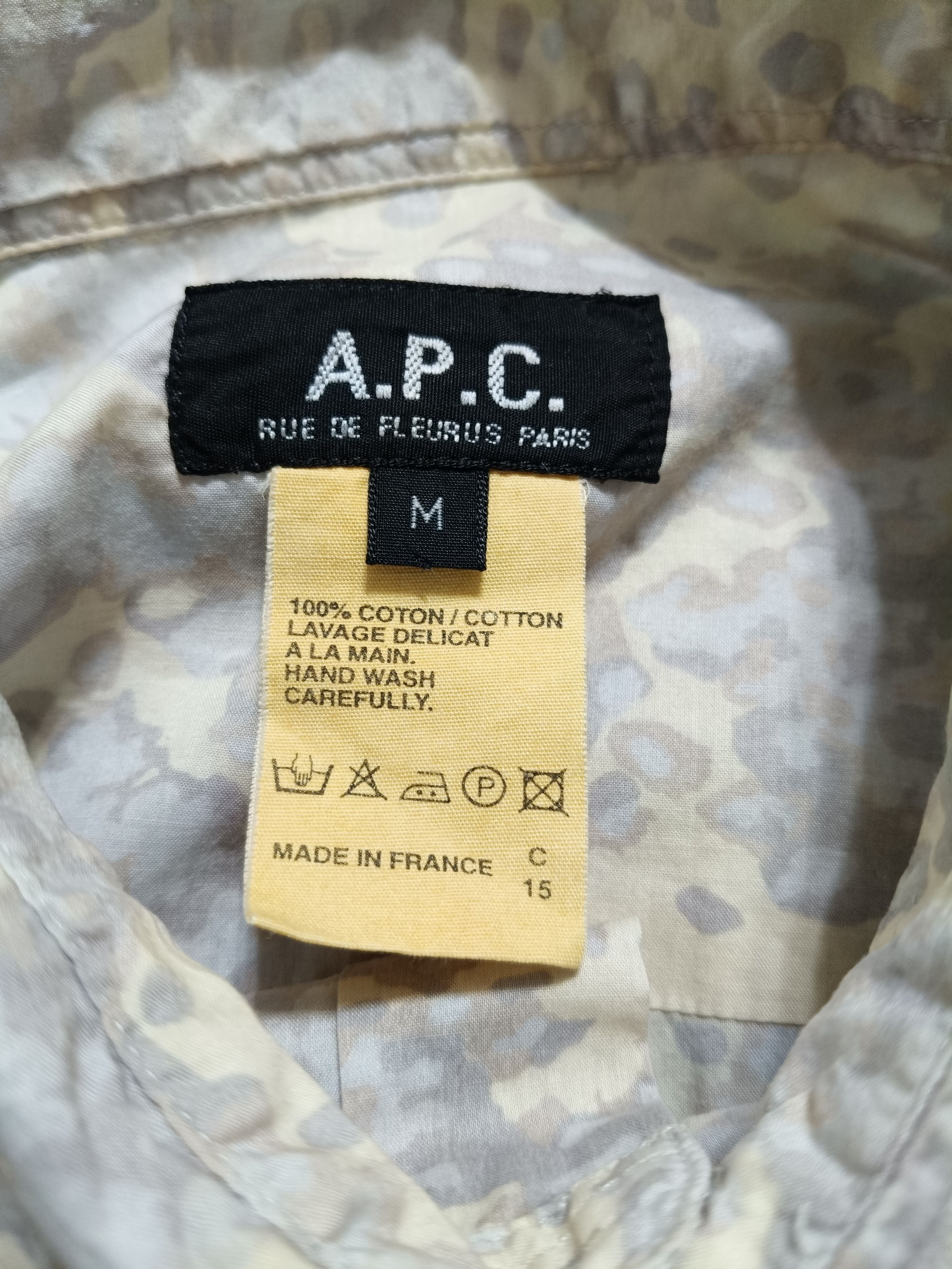 A.P.C. Long sleeve two-pocket shirt with abstract pattern Size US S / EU 44-46 / 1 - 6 Thumbnail