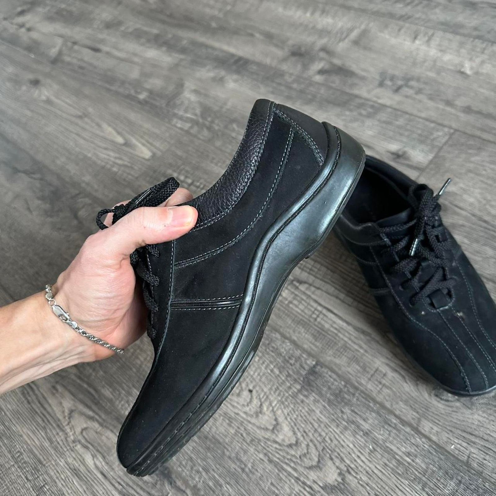 Vintage Vintage Striped Suede Black Sporty Low Designer Slim Sneaker Size US 6 / IT 36 - 5 Thumbnail
