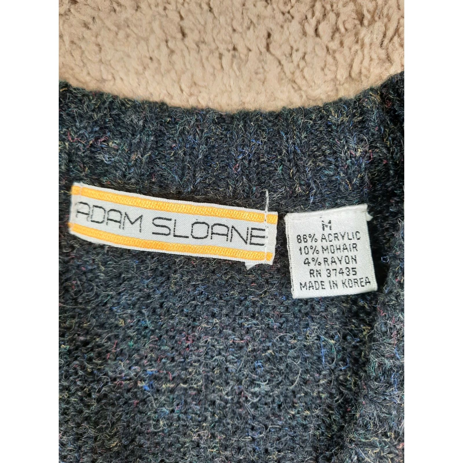 Vintage VINTAGE Adam Sloan Mens Sweater Vest Argyle Mohair Blend Gray 90s Size M Size US M / EU 48-50 / 2 - 2 Thumbnail