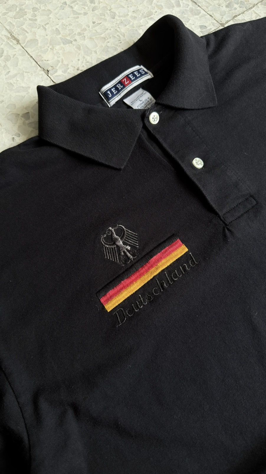 Jerzees Rare Vintage Jerzees Germany Deutschland Polo Shirt Size US L / EU 52-54 / 3 - 1 Thumbnail