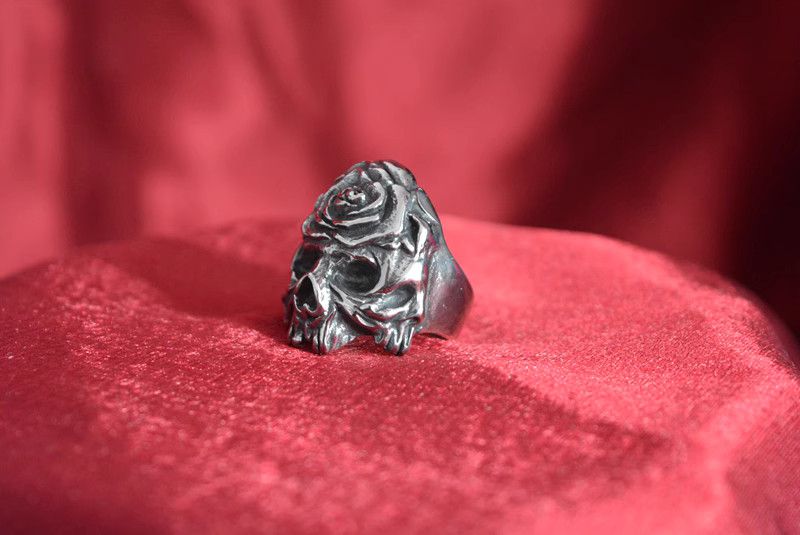 Jewelry Skull Dark Jewelry Rings Open Size Chrome Ring (Size 7-13) Size ONE SIZE - 3 Thumbnail