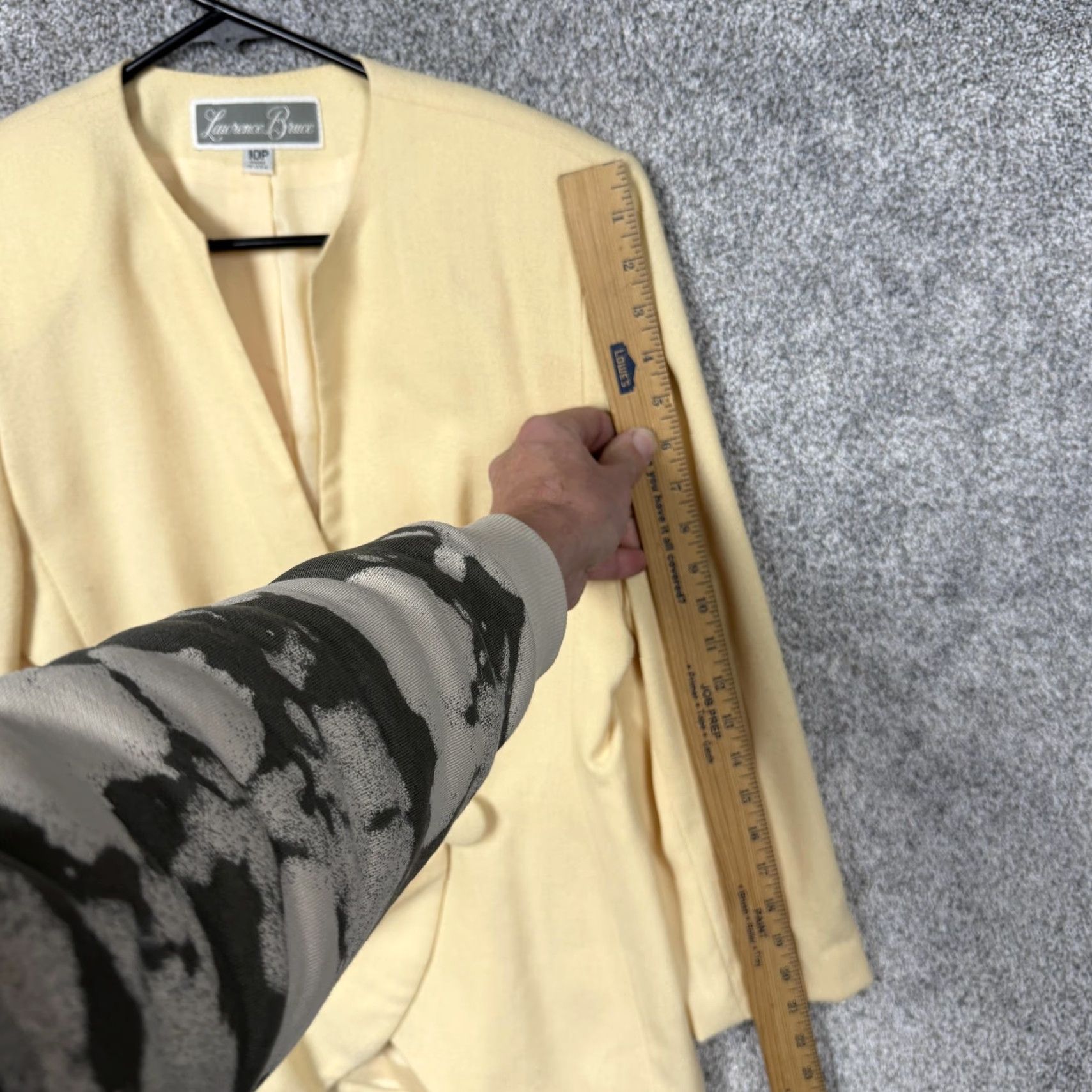Vintage VINTAGE Laurence Bruce Blazer Jacket Womens 10P Yellow Ruched Pastel 80s 90s Business Formal Size L / US 10 / IT 46 - 3 Thumbnail