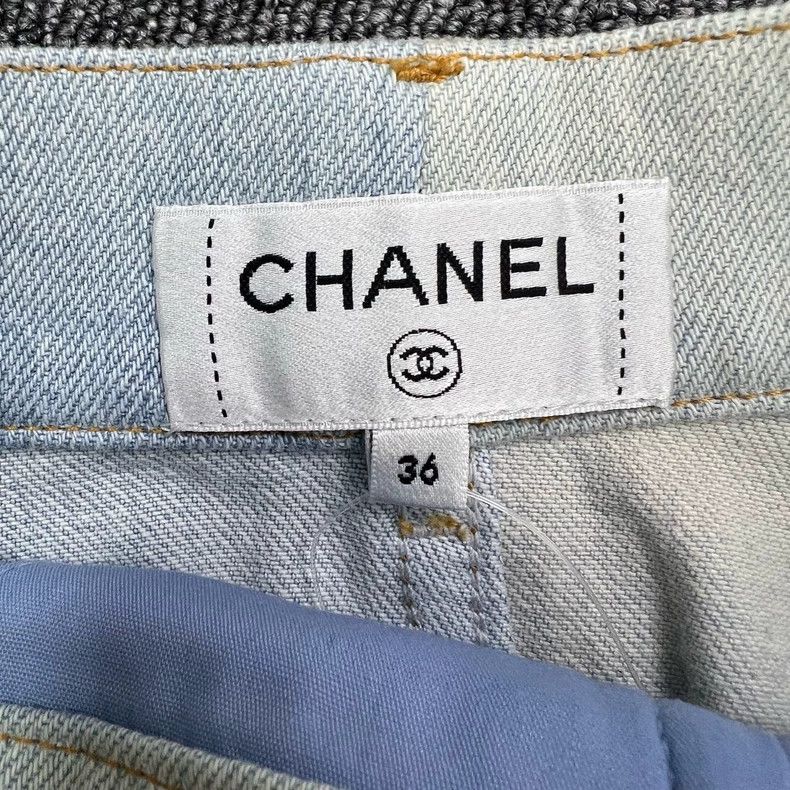 Chanel Chanel Greek series color-blocked denim skirt Size 24" / US 00 / IT 34 - 6 Thumbnail