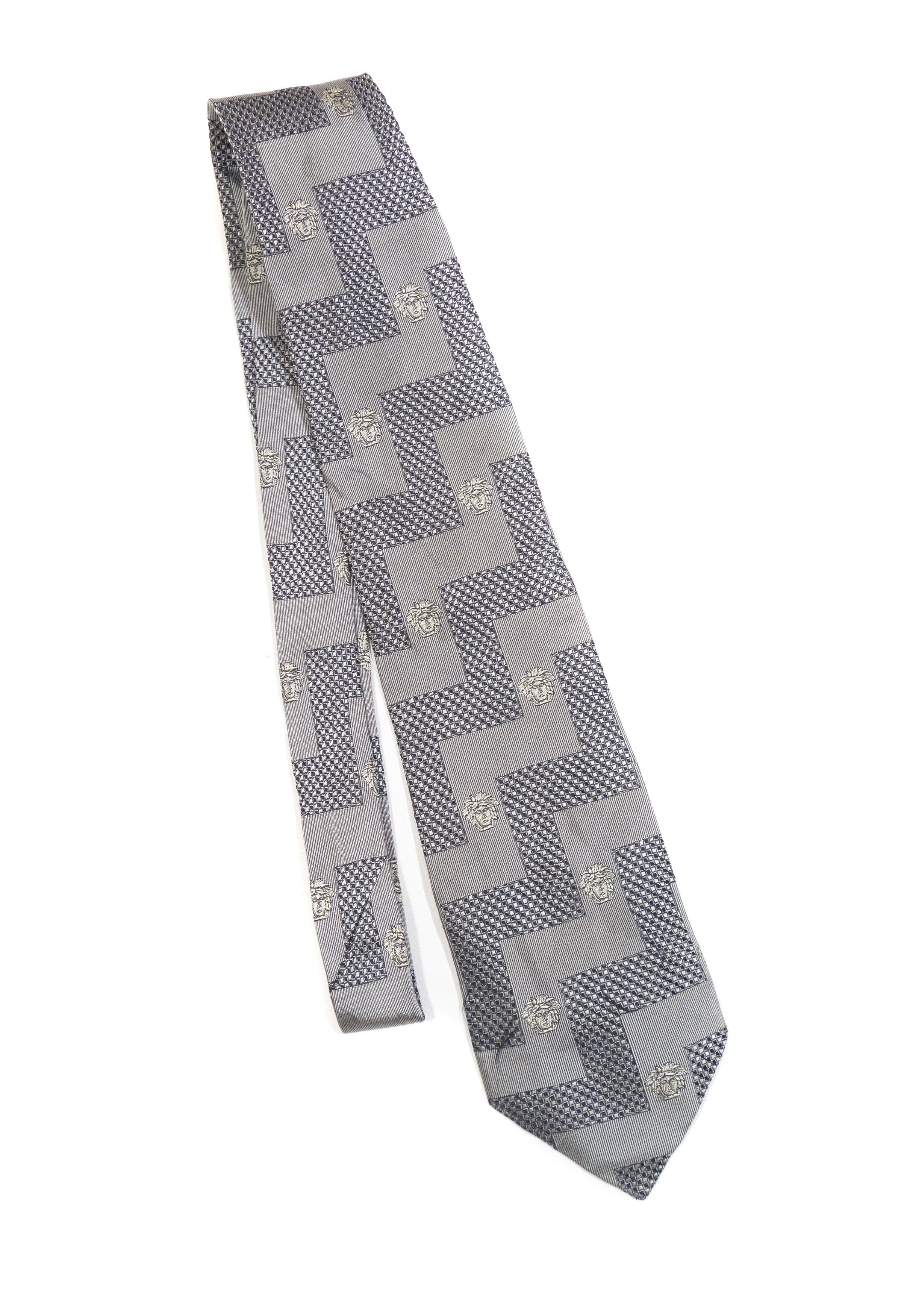 Versace 90S Medusa Monogram Silk Tie Vintage Size ONE SIZE - 1 Thumbnail