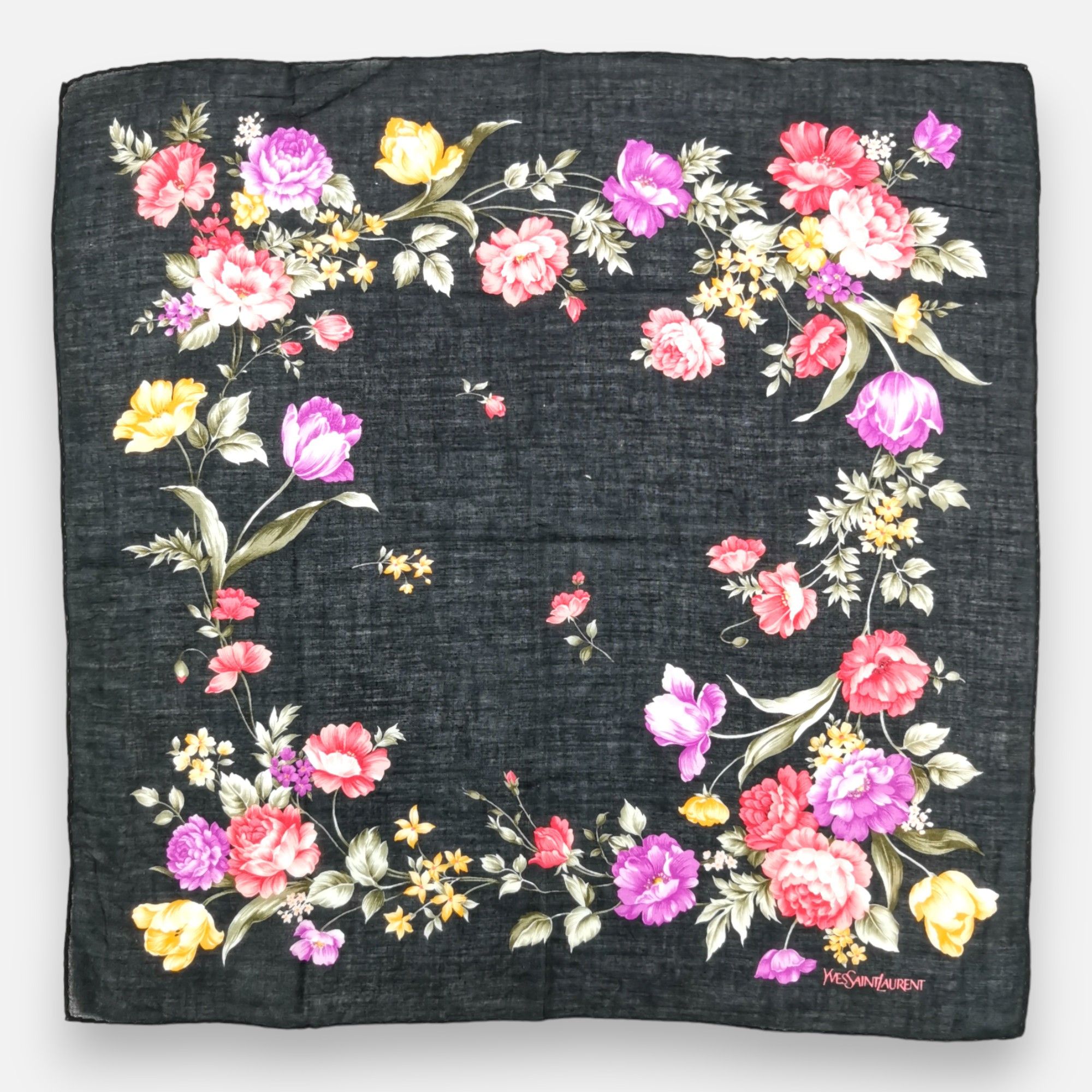 Japanese Brand Vintage Yves Saint Laurent Handkerchief Pocketsquare Bandana Size ONE SIZE - 3 Thumbnail