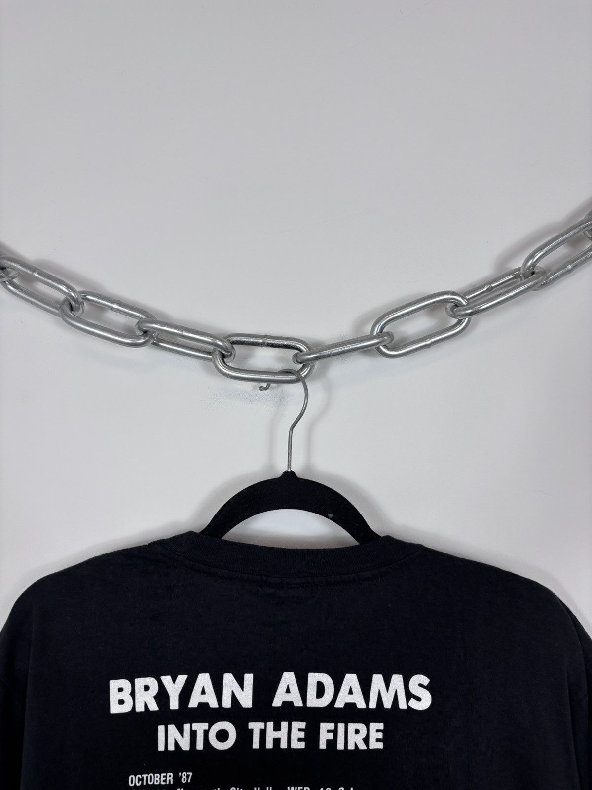 Band Tees Vintage Bryan Adams 1987 Into The Fire World Tour Black Tee Size US L / EU 52-54 / 3 - 14 Thumbnail