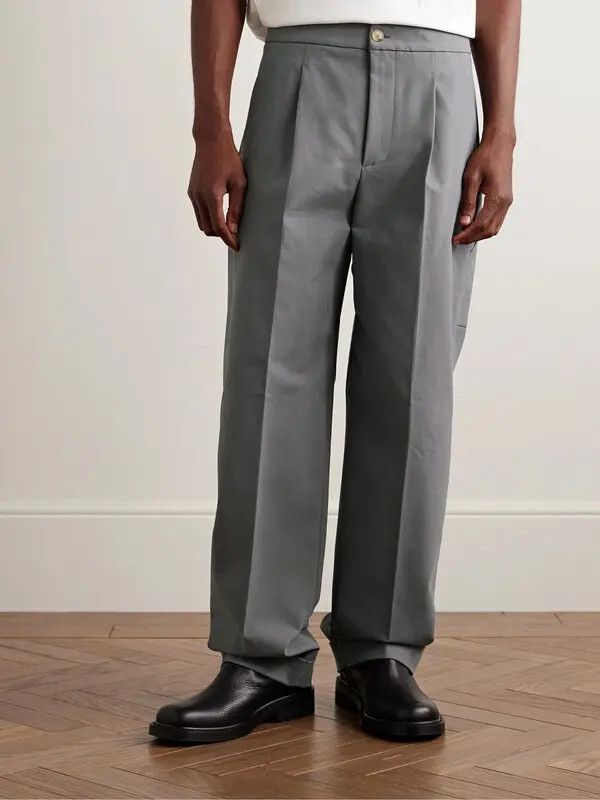 Marni o1w1db11125 Leg Pleated Cotton-Blend Trousers in Grey Size US 32 / EU 48 - 2 Thumbnail