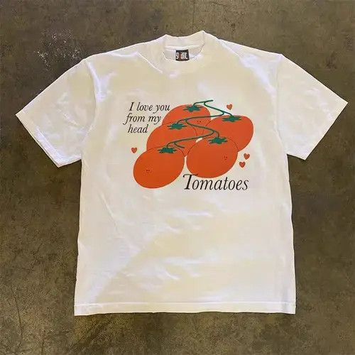 VIBE Tomato pattern white vintage loose t-shirt Size US M / EU 48-50 / 2 - 3 Thumbnail