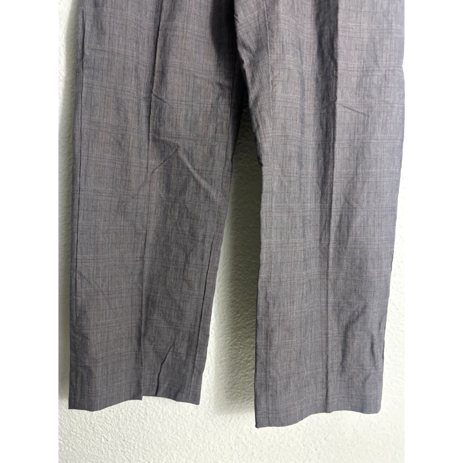 Banana Republic VINTAGE Banana Republic Cotton Gray Plaid Womens Dress Pants 29x26 Size 29" - 2 Thumbnail
