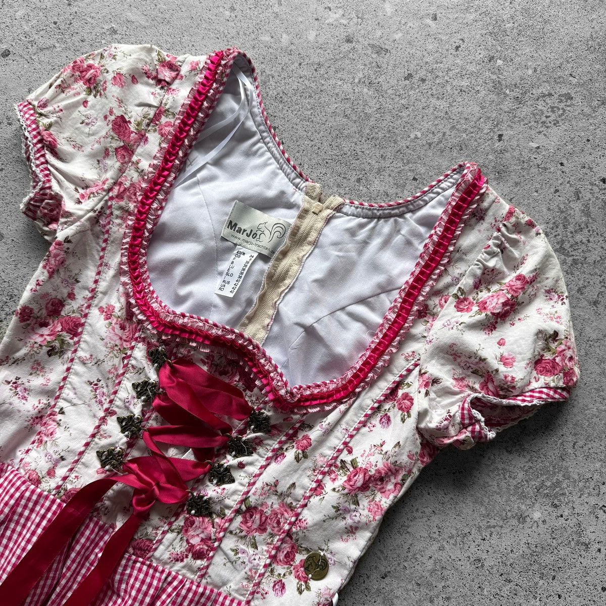 Other MarJo Womens Floral Gingham Traditional German Dirndl Dress Size S / US 4 / IT 40 - 3 Thumbnail