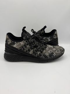 Louis Vuitton Black Mesh And Fabric Fastlane Lace Up Sneakers