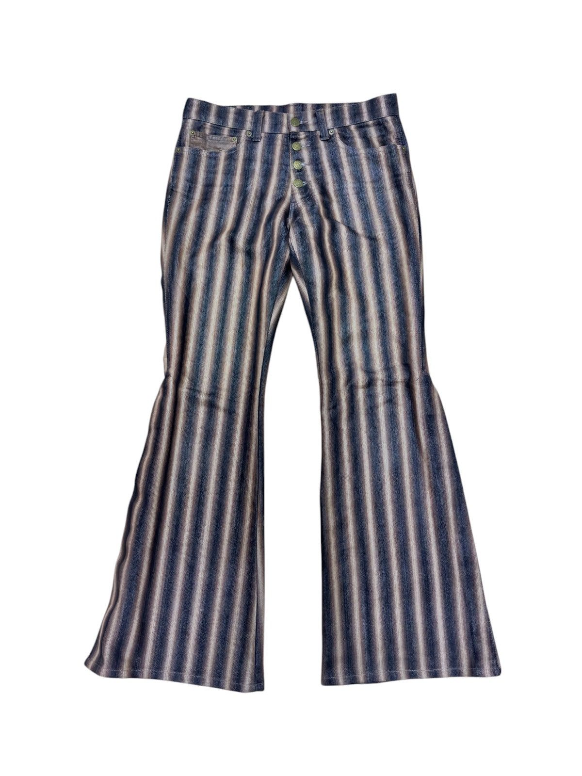 TORNADO MART flare 救える slit stripe pants