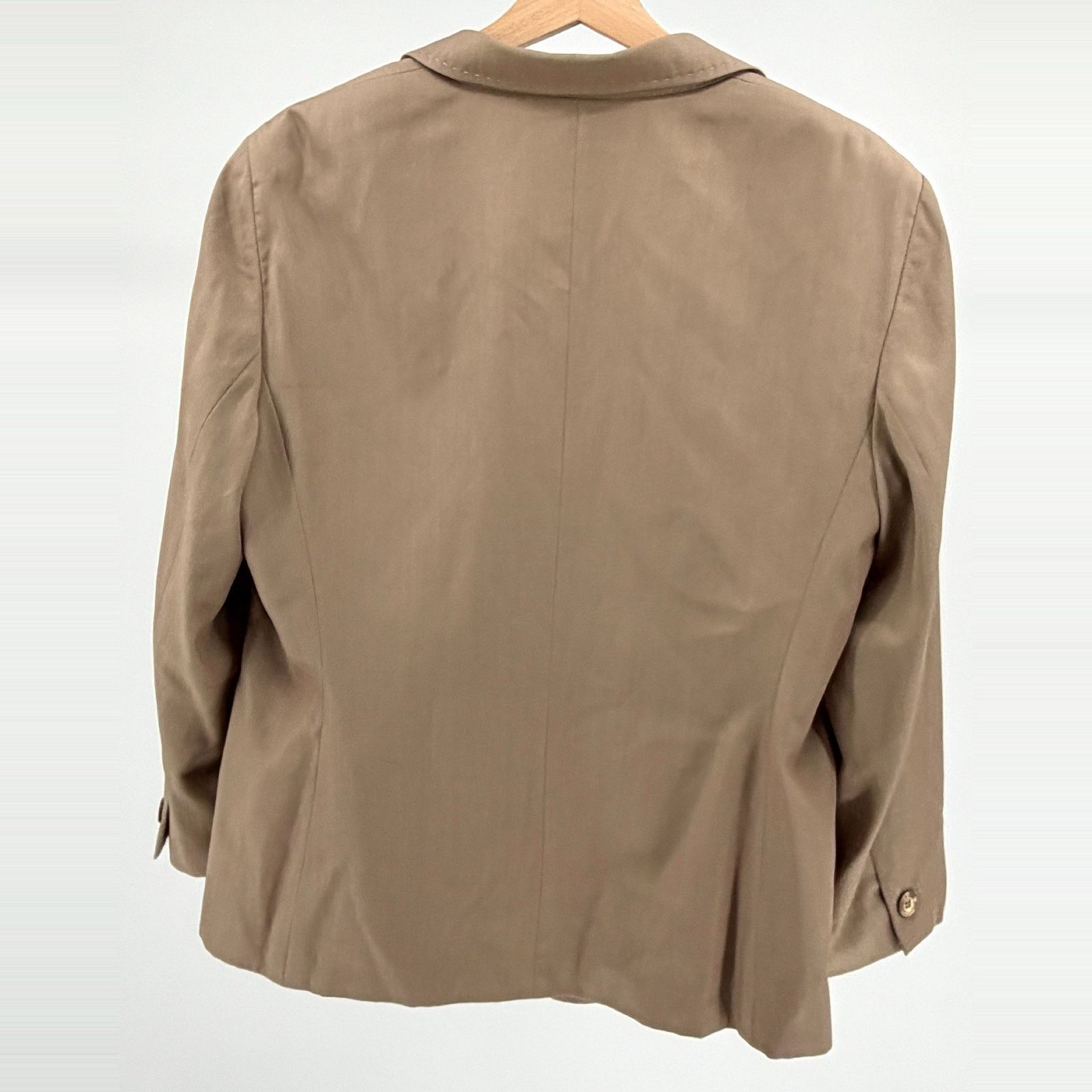 Louis Feraud Vintage 90s Féraud Beige Tailored 100% Wool Blazer Size XL / US 12-14 / IT 48-50 - 5 Thumbnail