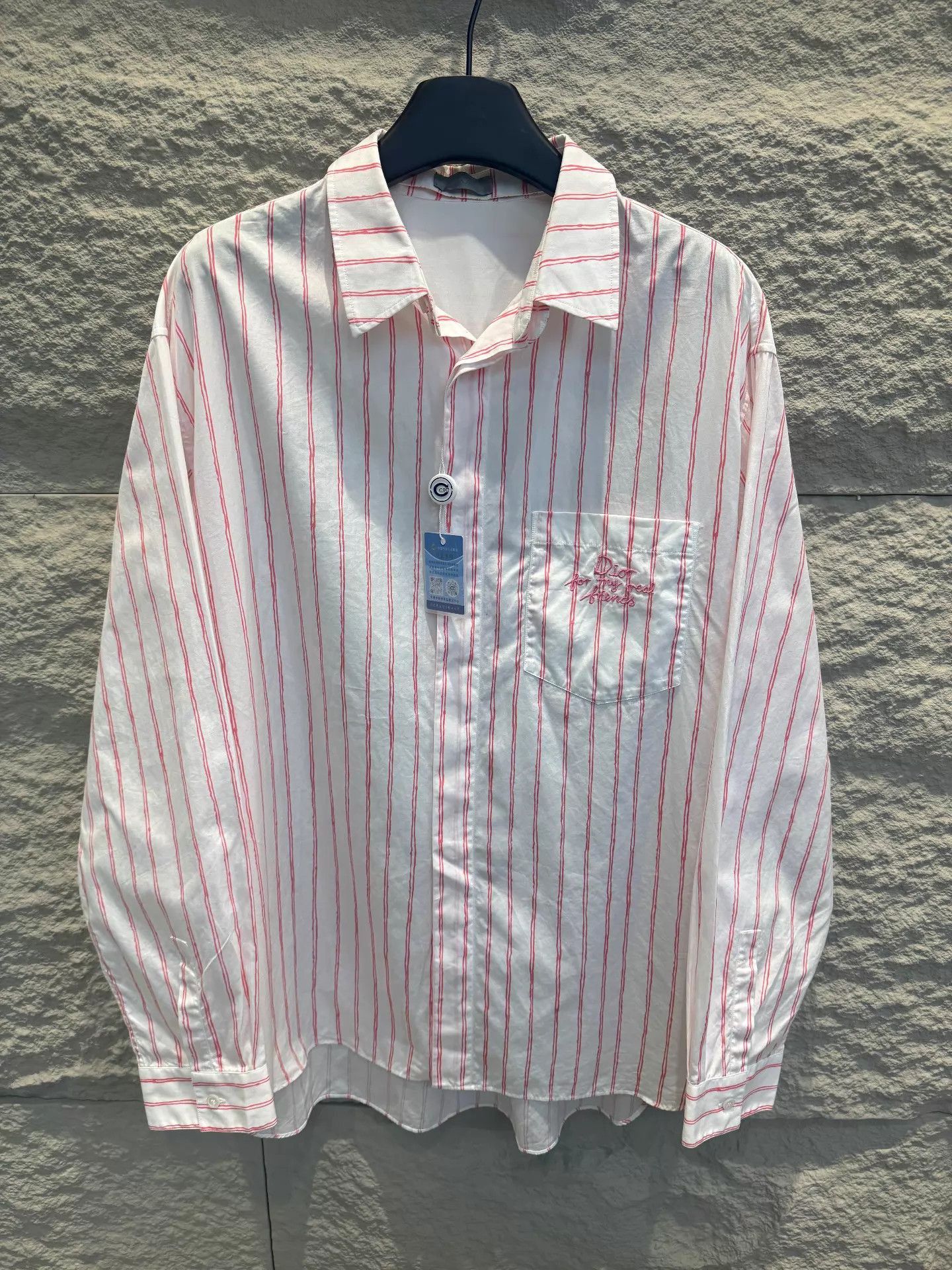 Dior Red Striped Long Sleeve Button-Up Shirt Size US M / EU 48-50 / 2 - 1 Thumbnail
