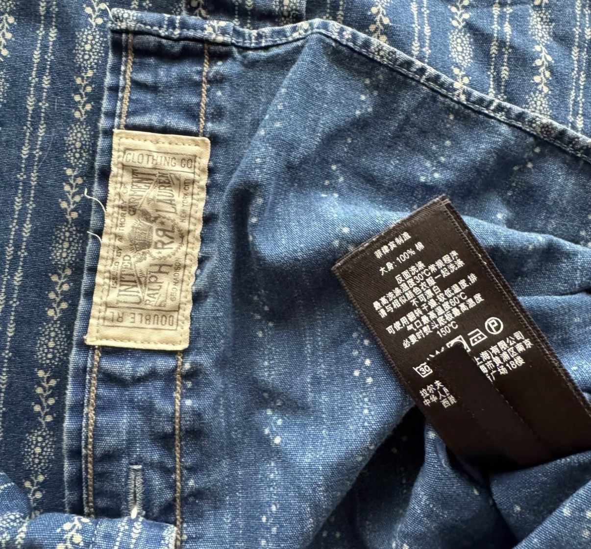 RRL Ralph Lauren RRL Ralph Lauren Double RL Indigo Snow Stripe Shirt K22 Size US S / EU 44-46 / 1 - 5 Thumbnail