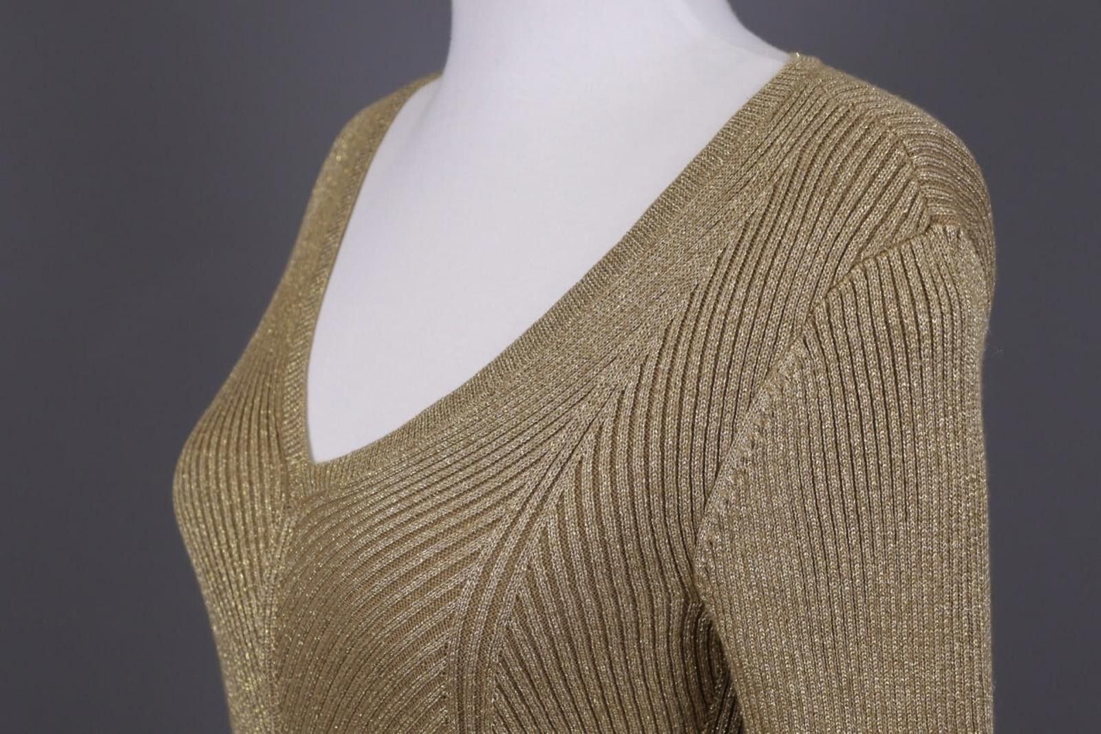 Lauren Ralph Lauren Lauren Ralph Lauren Brown Ribbed V-Neck Knit Sweater Size S Size S / US 4 / IT 40 - 10 Thumbnail