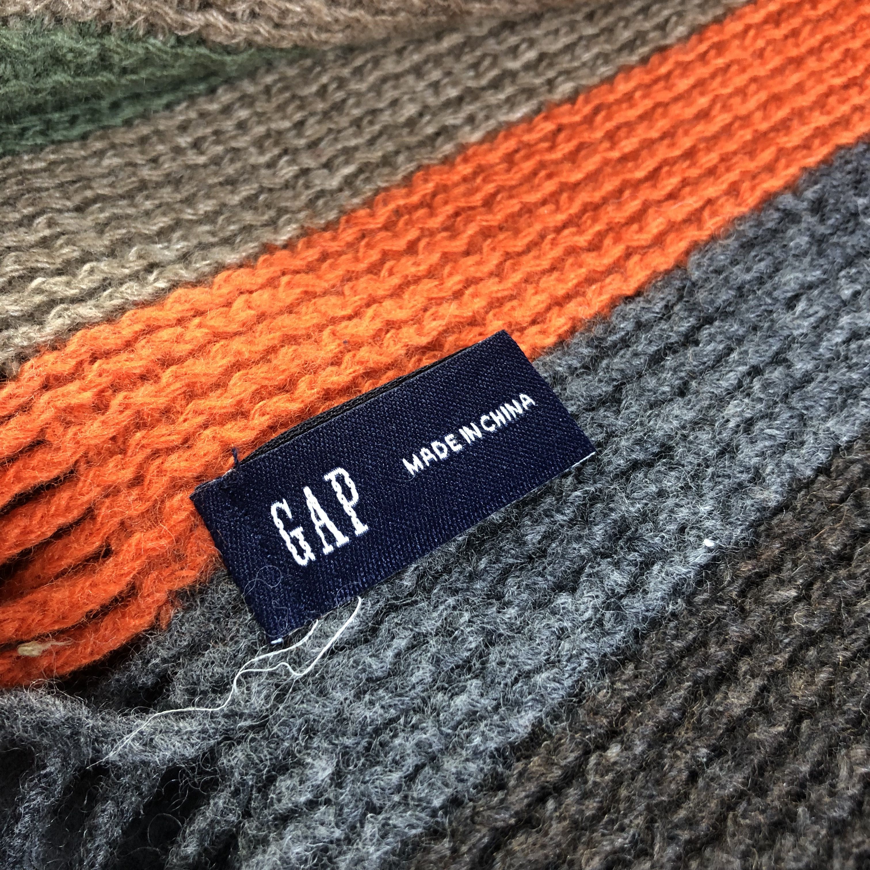Gap GAP Striped Knit Wool Scarf Muffler V1089 Size ONE SIZE - 4 Thumbnail