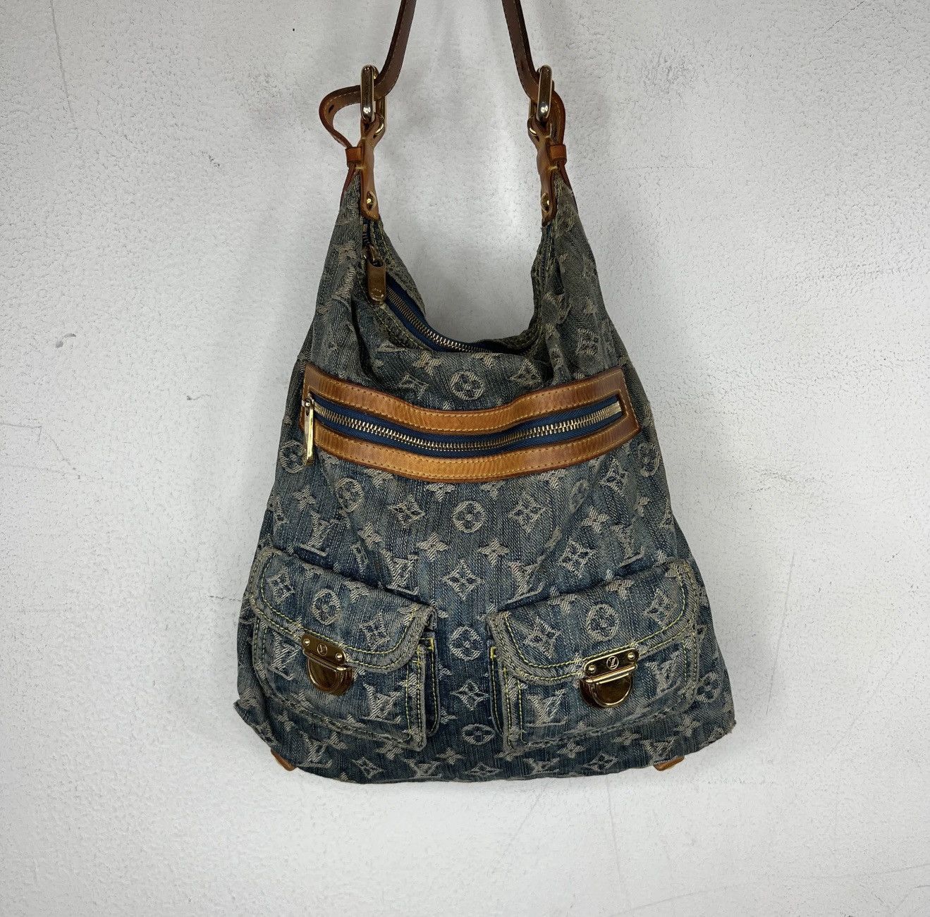 Louis Vuitton Denim Monogram Shoulder Bag in Blue, Women's
