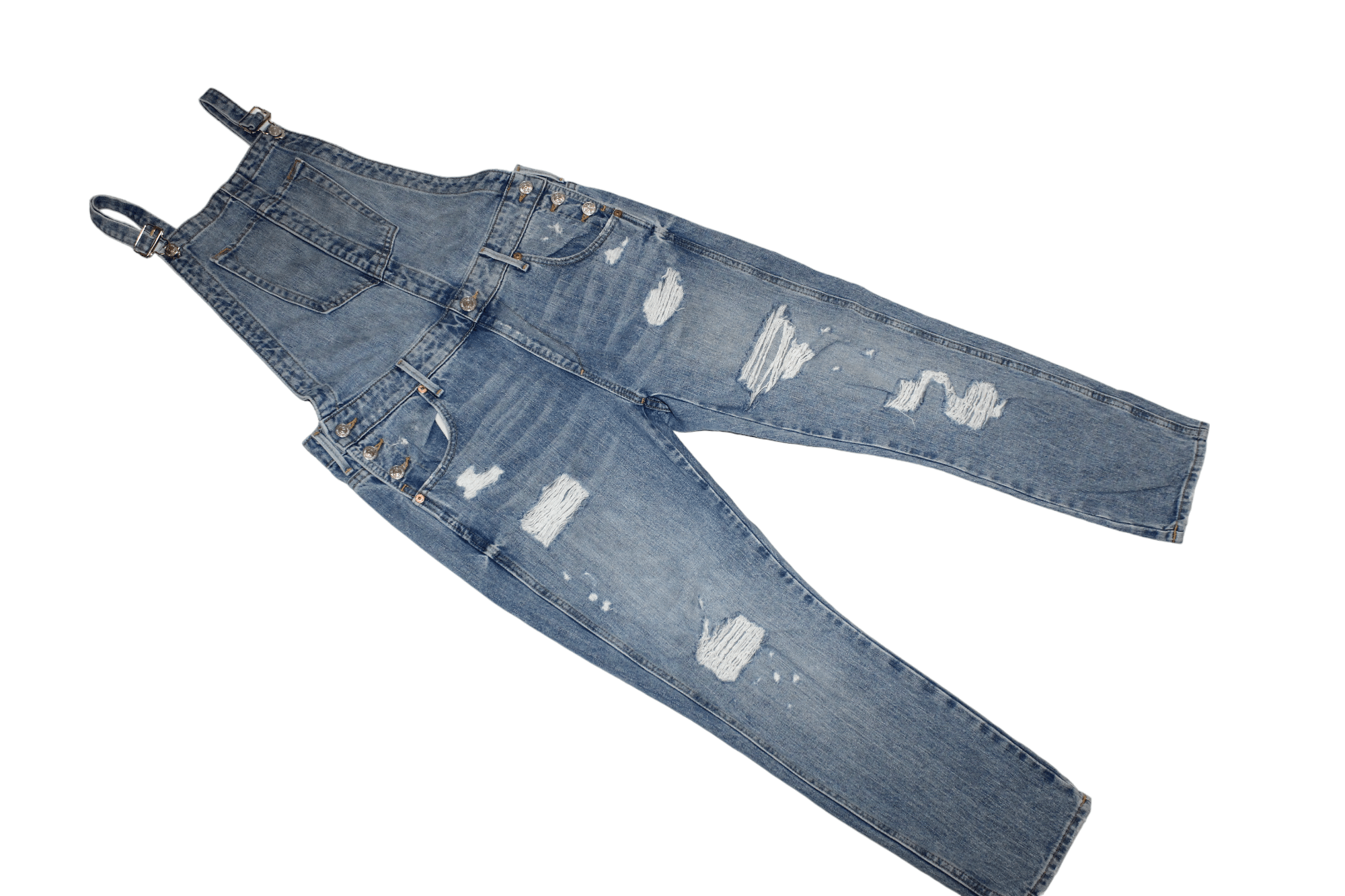 True Religion True Religion Distressed Faded Blue Denim Tapered Overall Size US 30 / EU 46 - 3 Thumbnail