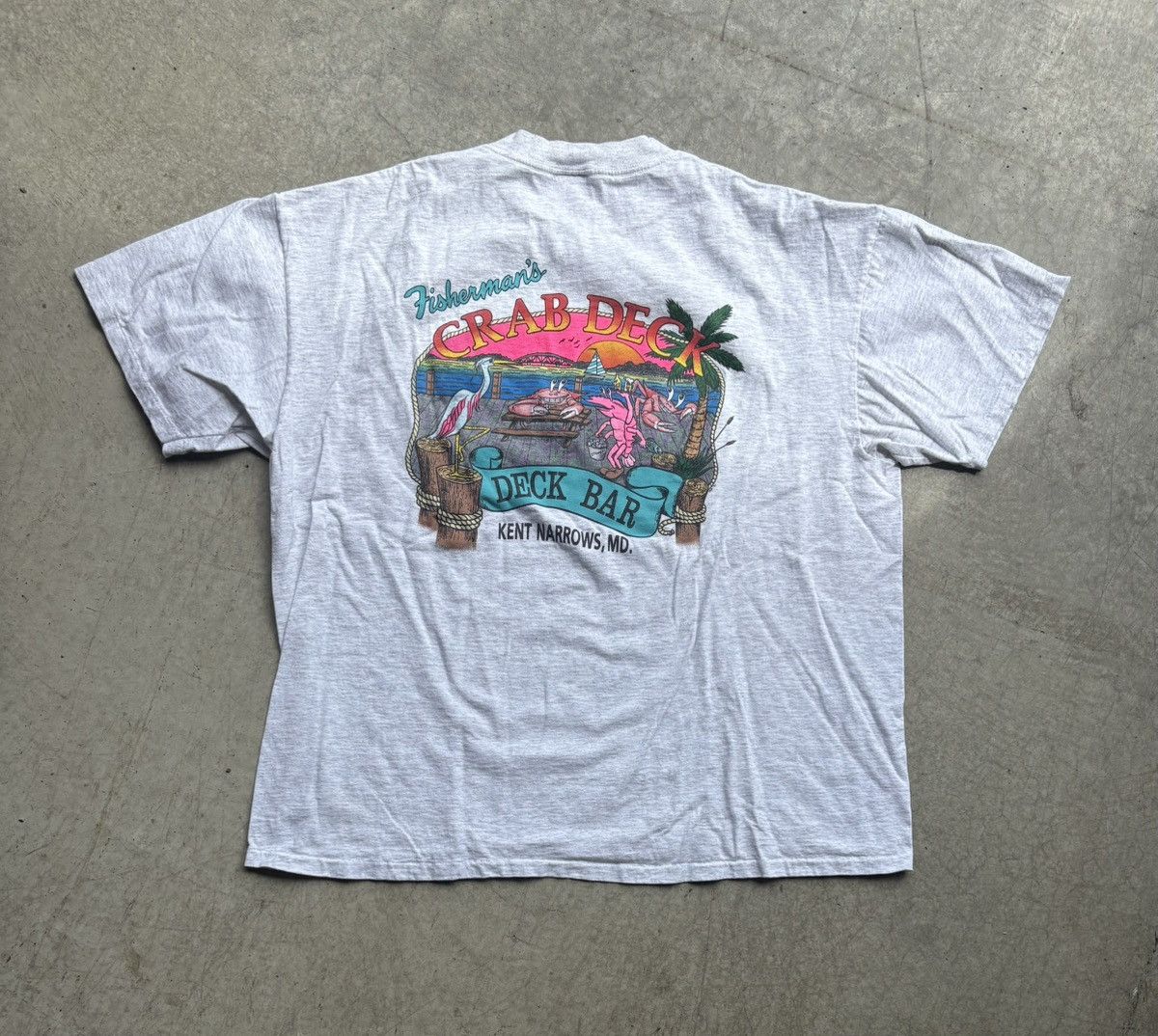 Vintage Vintage 1990's Crab Deck Maryland Beach T-Shirt Size US XXL / EU 58 / 5 - 1 Thumbnail