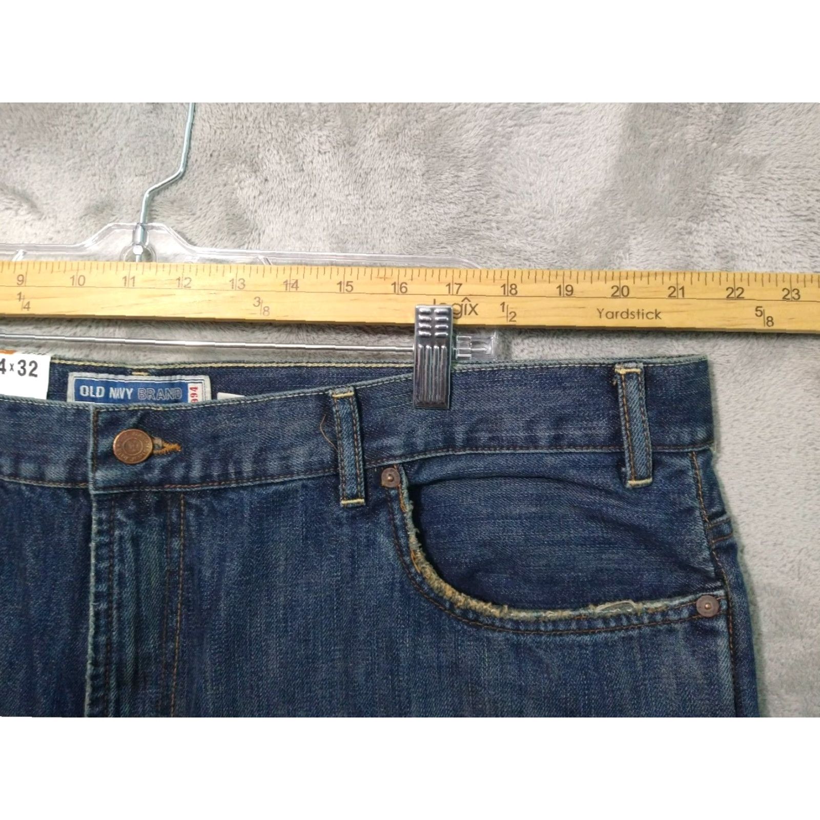 Old Navy Old Navy Jeans Men 44x32 Blue Denim Loose Straight Leg High Rise Dark Wash Jeans Regular Size Type: Jeans Men Wide 5-Pocket Pattern: Solid Size US 44 / EU 60 - 3 Thumbnail