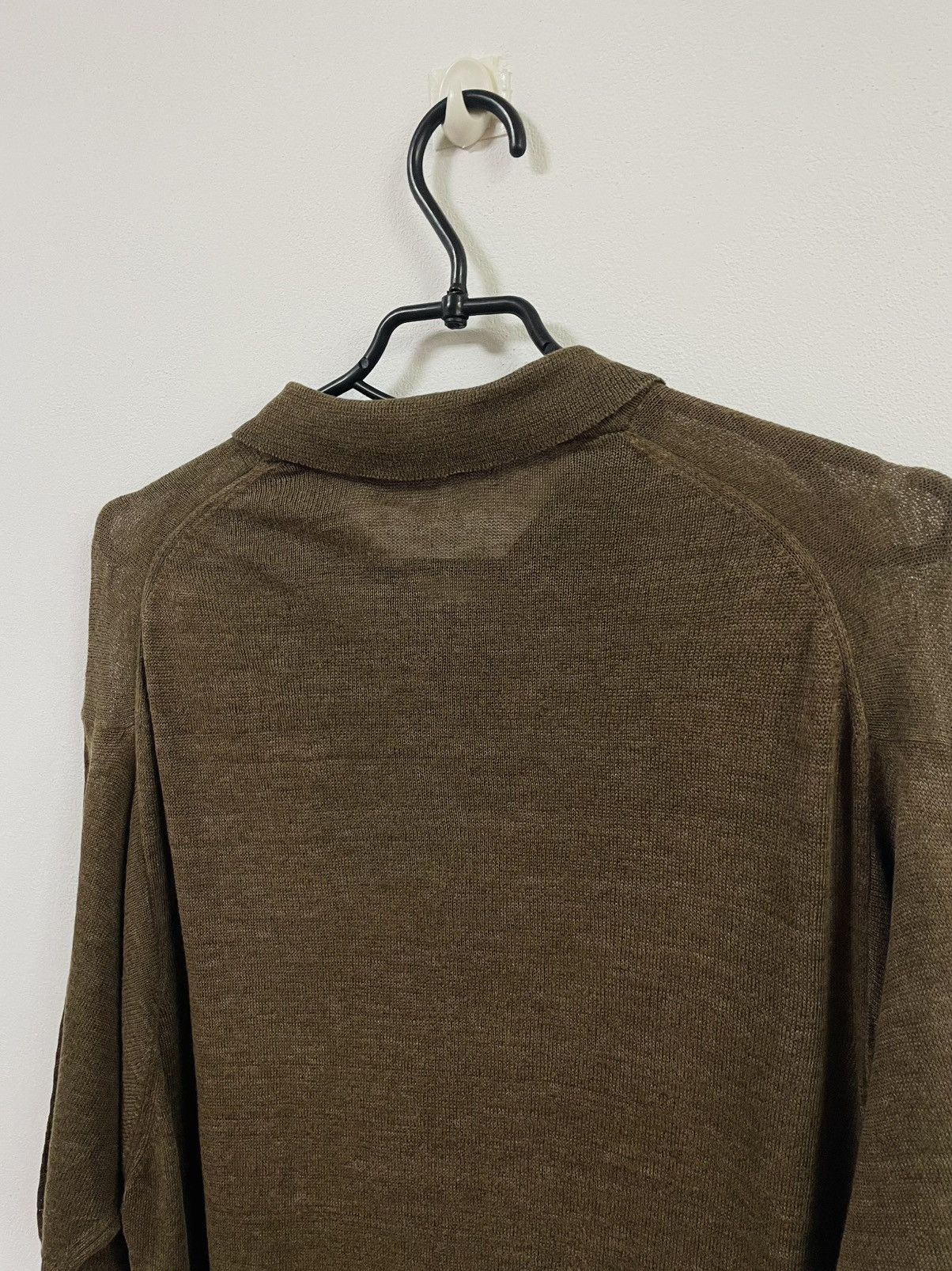 Aigner Men’s Linen Made in England Brown Polo T-Shirt Size M