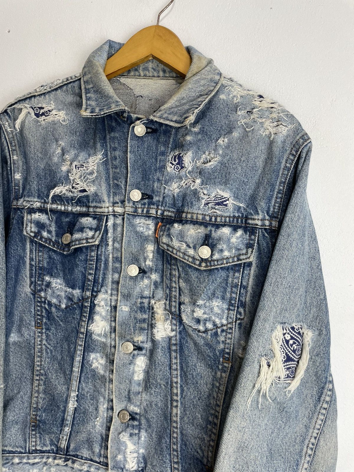 Levi's Vintage Distressed Levis Patchwork Trucker Jacket orange tab Size US M / EU 48-50 / 2 - 4 Thumbnail