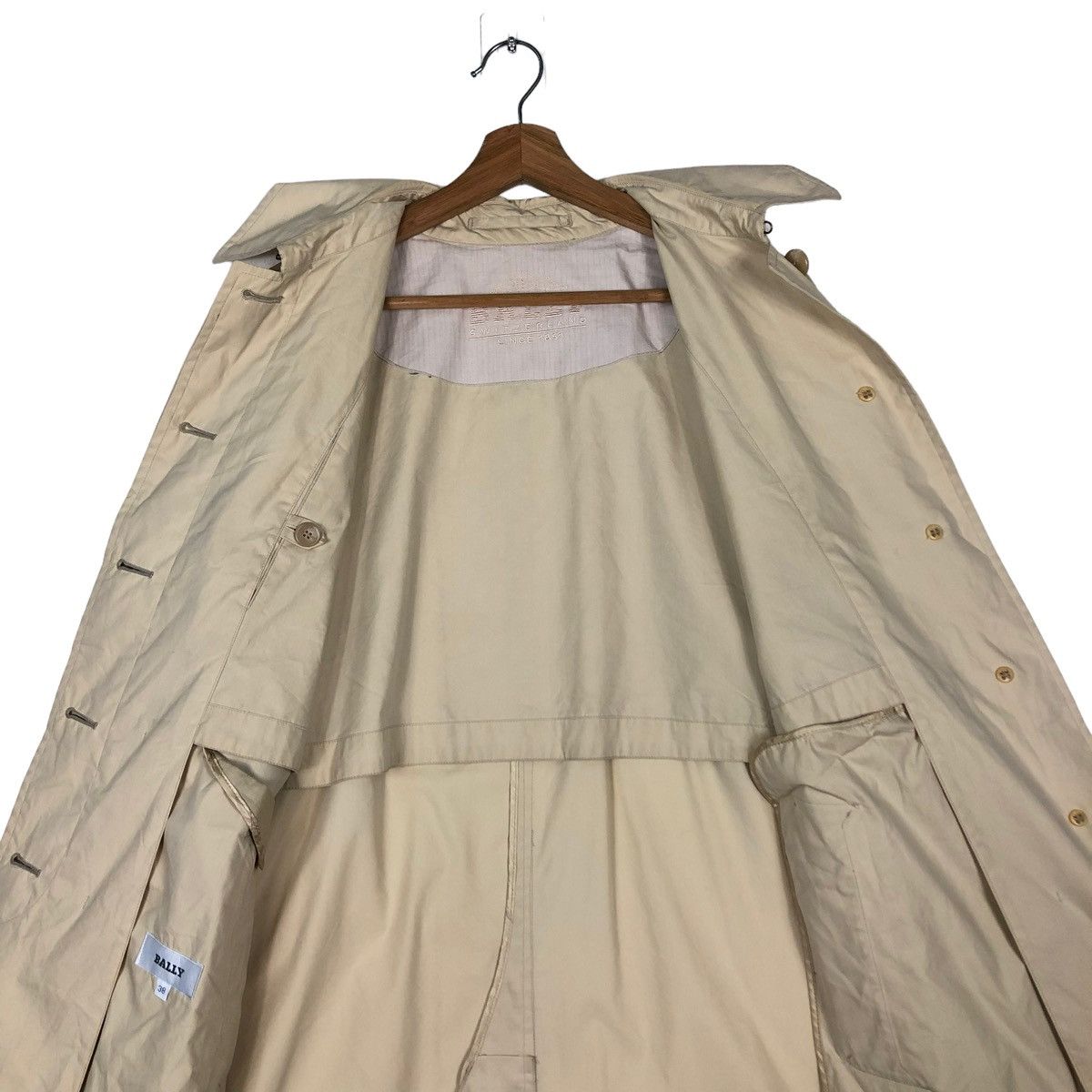 Bally × Designer 🔥VINTAGE LONG JACKET BALLY MADE IN ITALY DOUBLE COLLAR Size US M / EU 48-50 / 2 - 15 Thumbnail