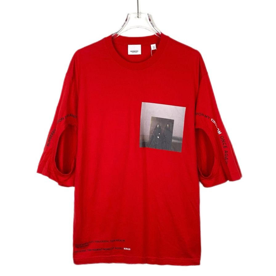 Burberry Burberry T-Shirt Red Cotton Tee (Size XS) Size XS / US 0-2 / IT 36-38 - 1 Thumbnail