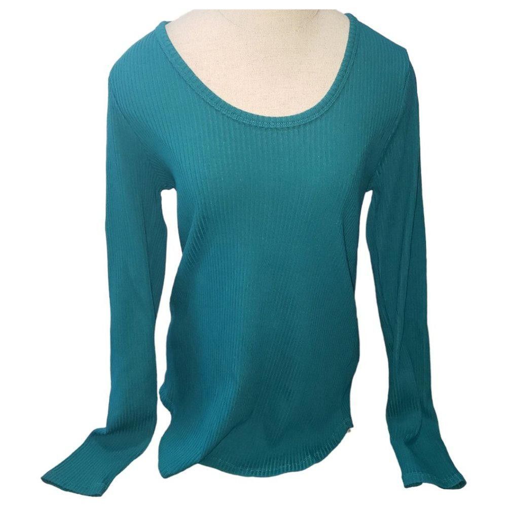 Designer CT894 Culture Code Ribbed Long Sleeve Fitted Blouse XL Size XL / US 12-14 / IT 48-50 - 2 Thumbnail