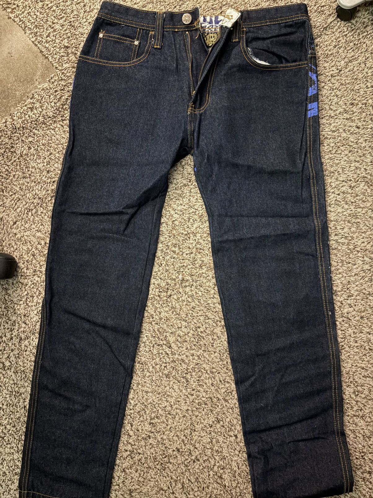 Vintage Raw Blue jeans Size US 32 / EU 48 - 2 Thumbnail